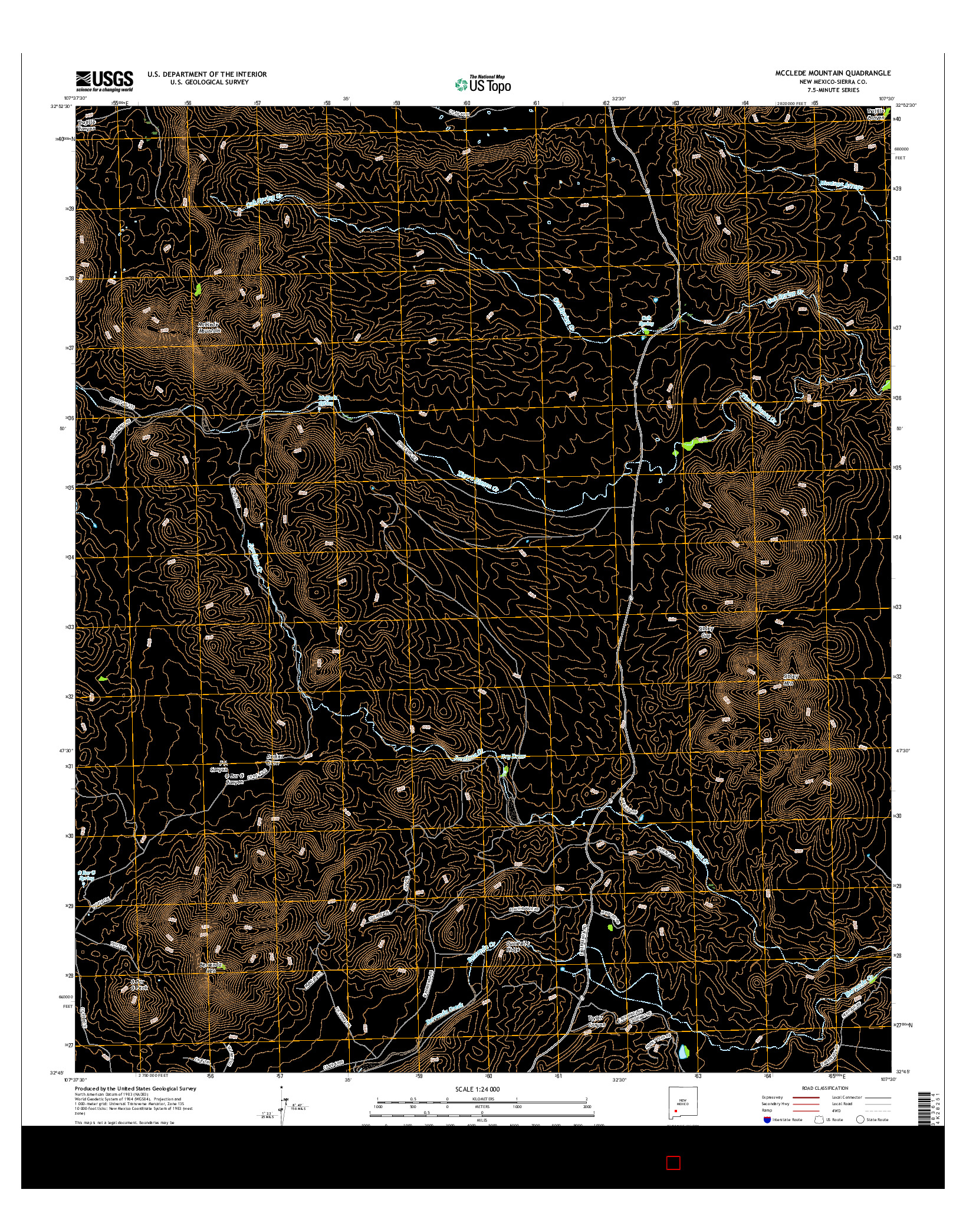 USGS US TOPO 7.5-MINUTE MAP FOR MCCLEDE MOUNTAIN, NM 2017