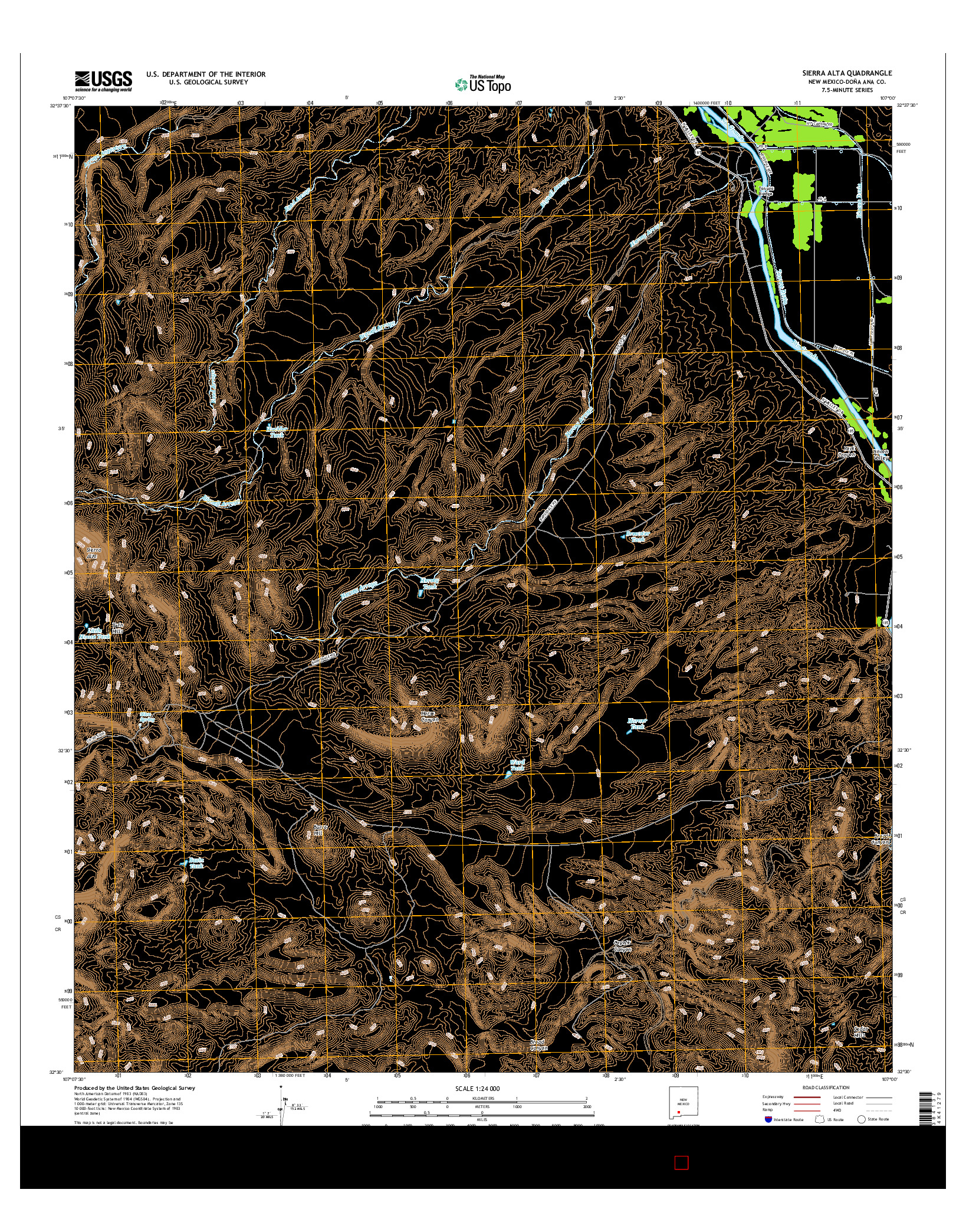 USGS US TOPO 7.5-MINUTE MAP FOR SIERRA ALTA, NM 2017