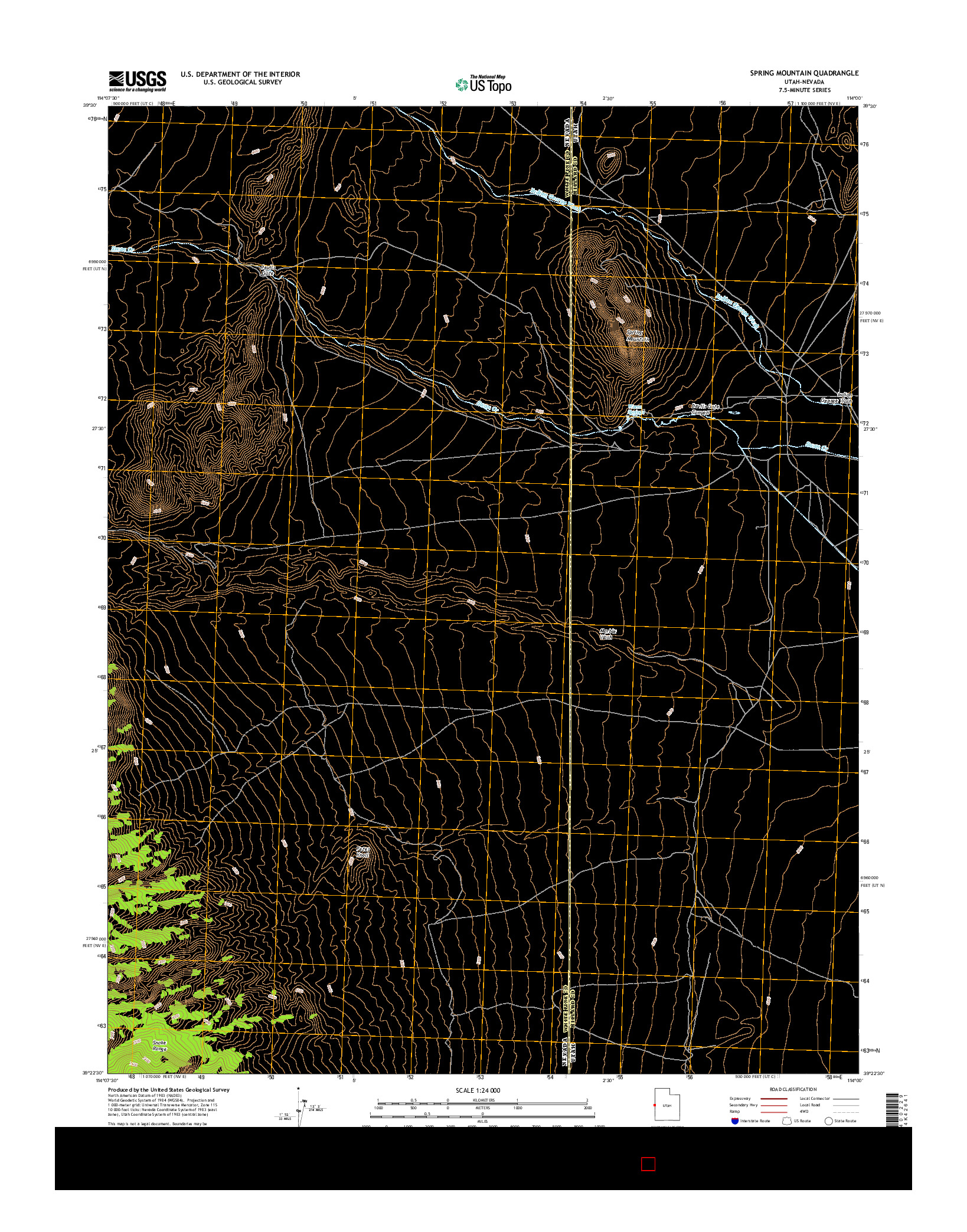 USGS US TOPO 7.5-MINUTE MAP FOR SPRING MOUNTAIN, UT-NV 2017