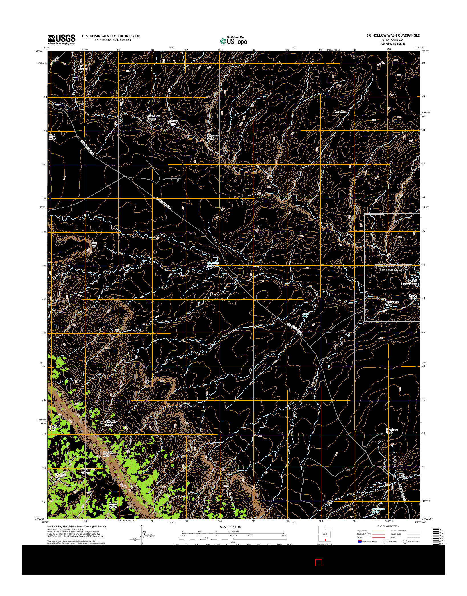 USGS US TOPO 7.5-MINUTE MAP FOR BIG HOLLOW WASH, UT 2017