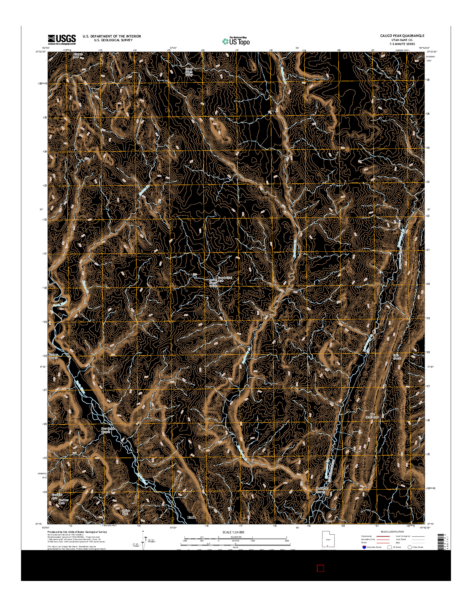 USGS US TOPO 7.5-MINUTE MAP FOR CALICO PEAK, UT 2017