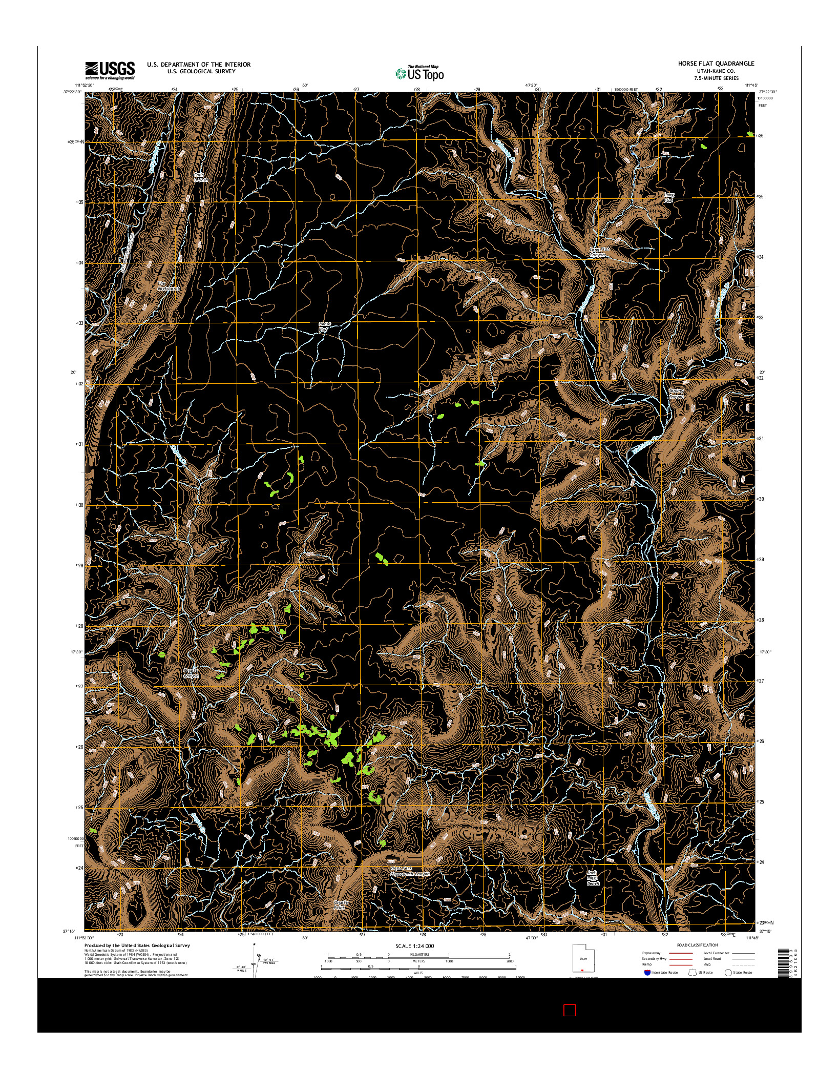 USGS US TOPO 7.5-MINUTE MAP FOR HORSE FLAT, UT 2017