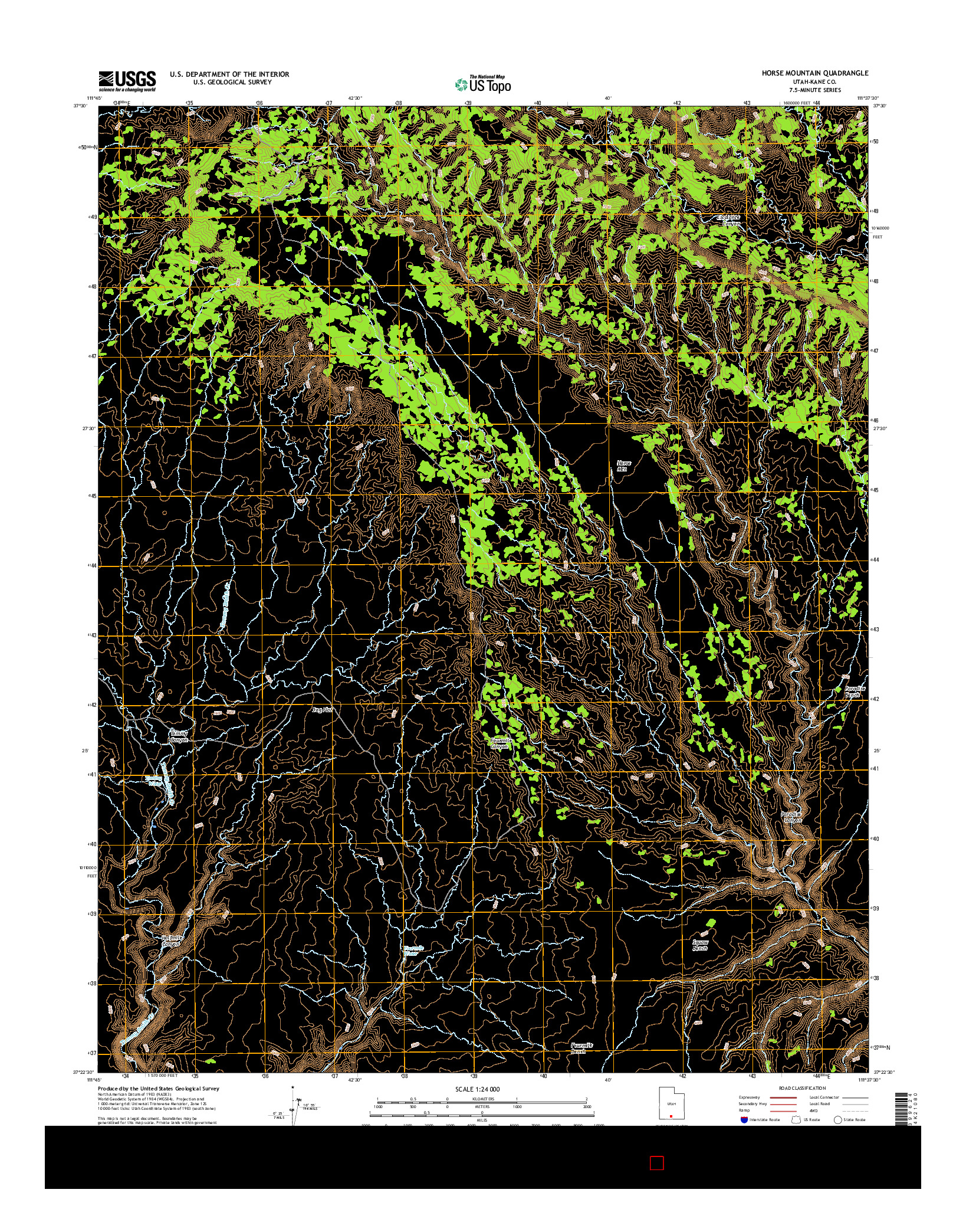 USGS US TOPO 7.5-MINUTE MAP FOR HORSE MOUNTAIN, UT 2017