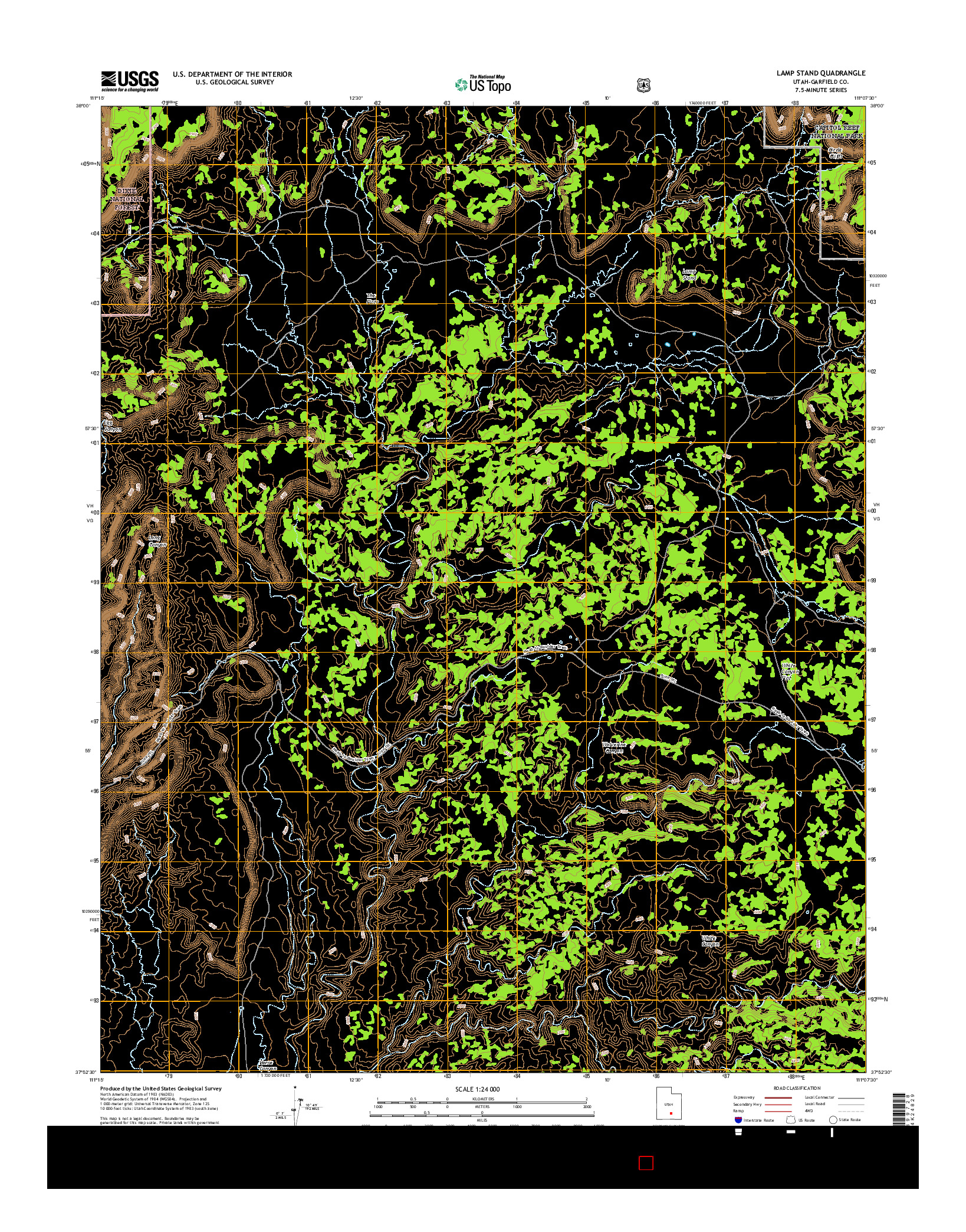 USGS US TOPO 7.5-MINUTE MAP FOR LAMP STAND, UT 2017