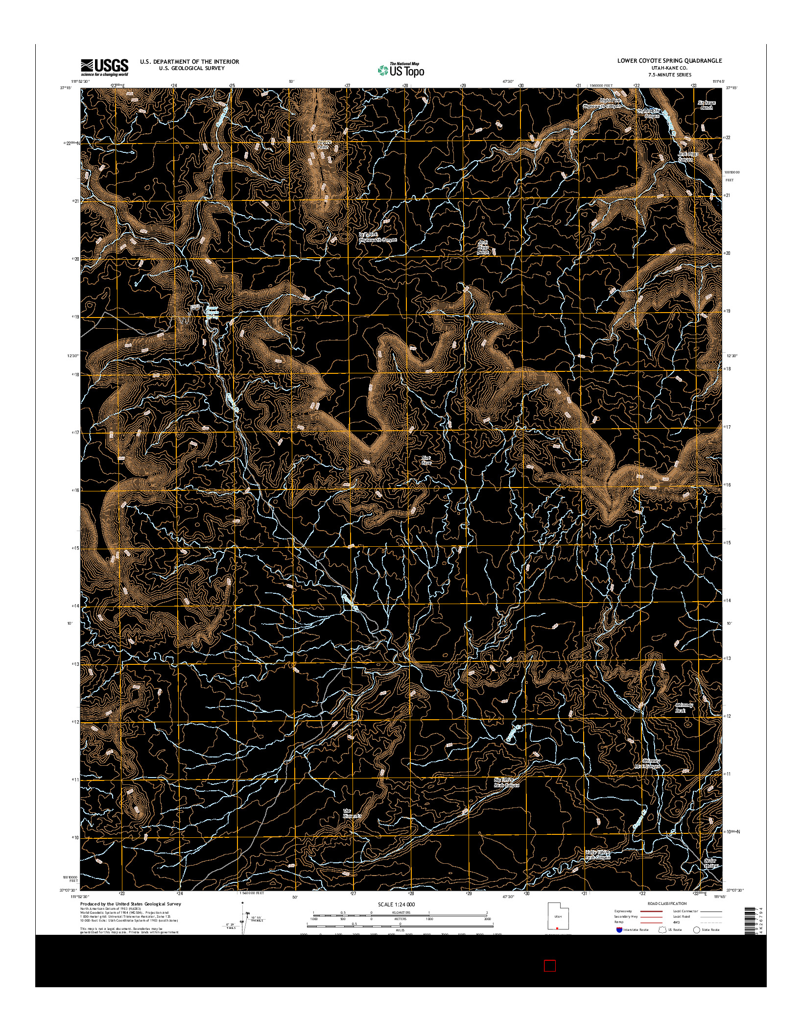 USGS US TOPO 7.5-MINUTE MAP FOR LOWER COYOTE SPRING, UT 2017