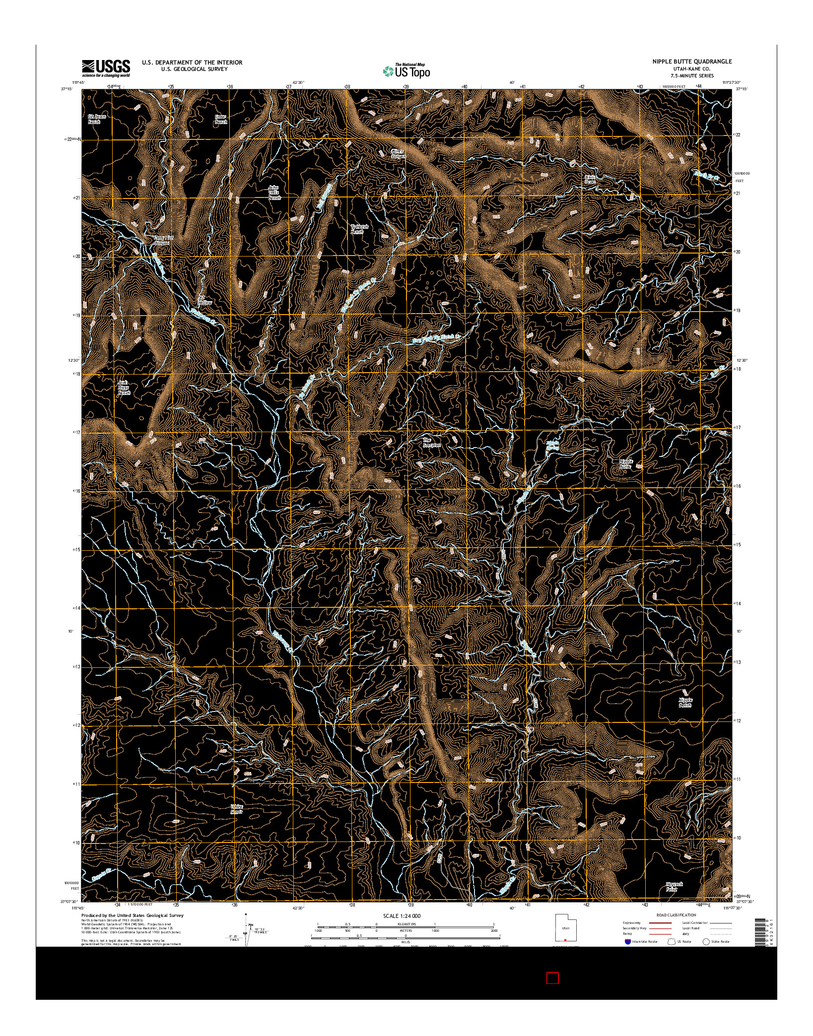 USGS US TOPO 7.5-MINUTE MAP FOR NIPPLE BUTTE, UT 2017