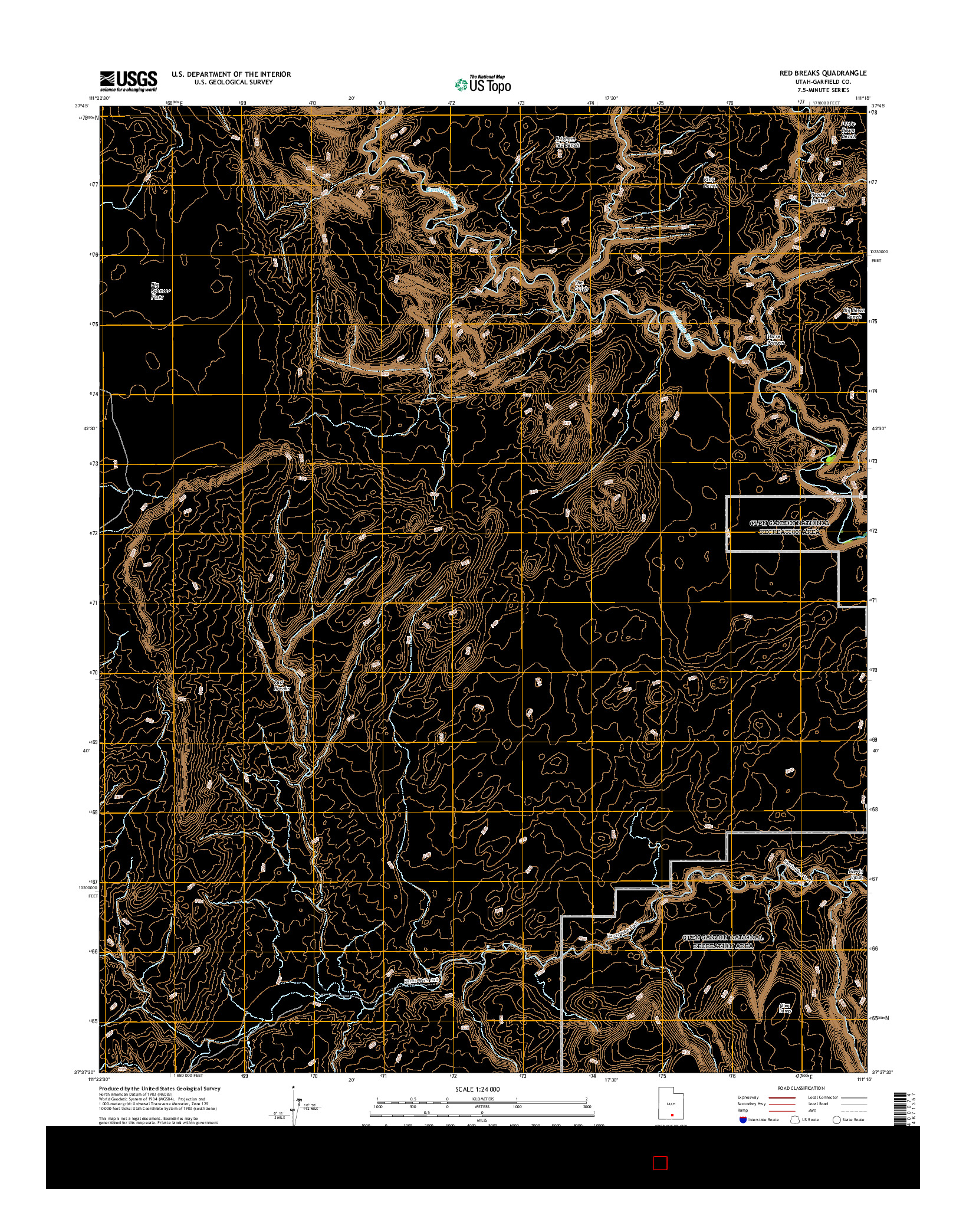 USGS US TOPO 7.5-MINUTE MAP FOR RED BREAKS, UT 2017