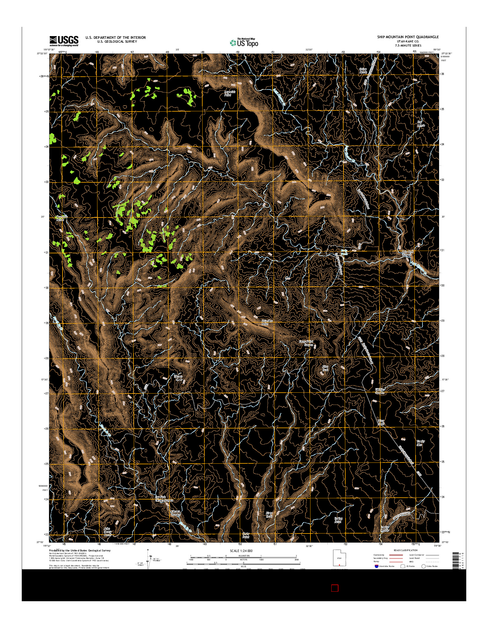 USGS US TOPO 7.5-MINUTE MAP FOR SHIP MOUNTAIN POINT, UT 2017