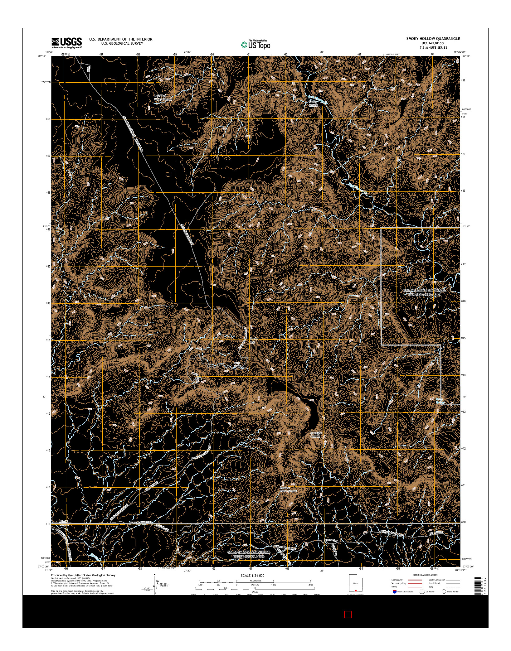 USGS US TOPO 7.5-MINUTE MAP FOR SMOKY HOLLOW, UT 2017