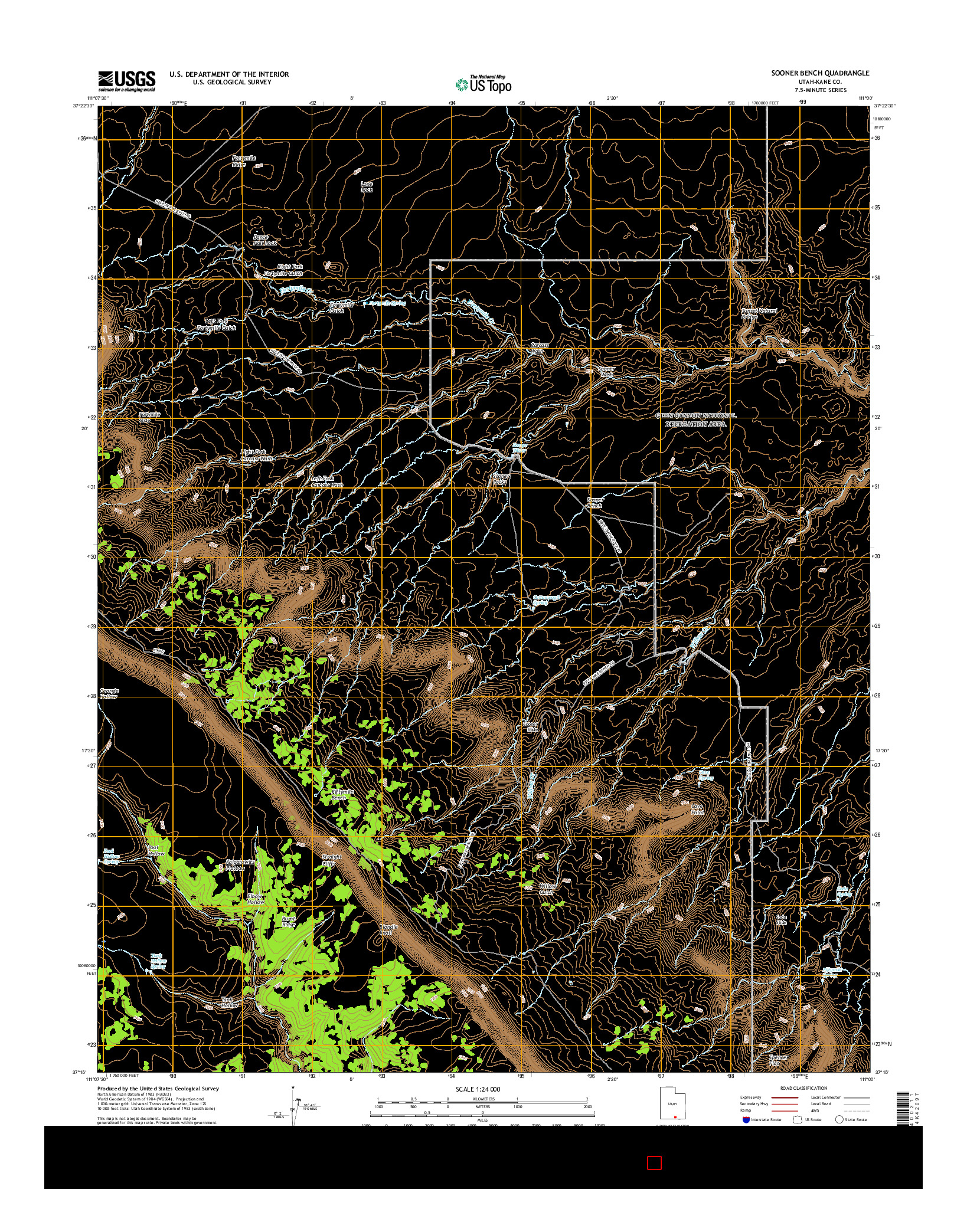 USGS US TOPO 7.5-MINUTE MAP FOR SOONER BENCH, UT 2017