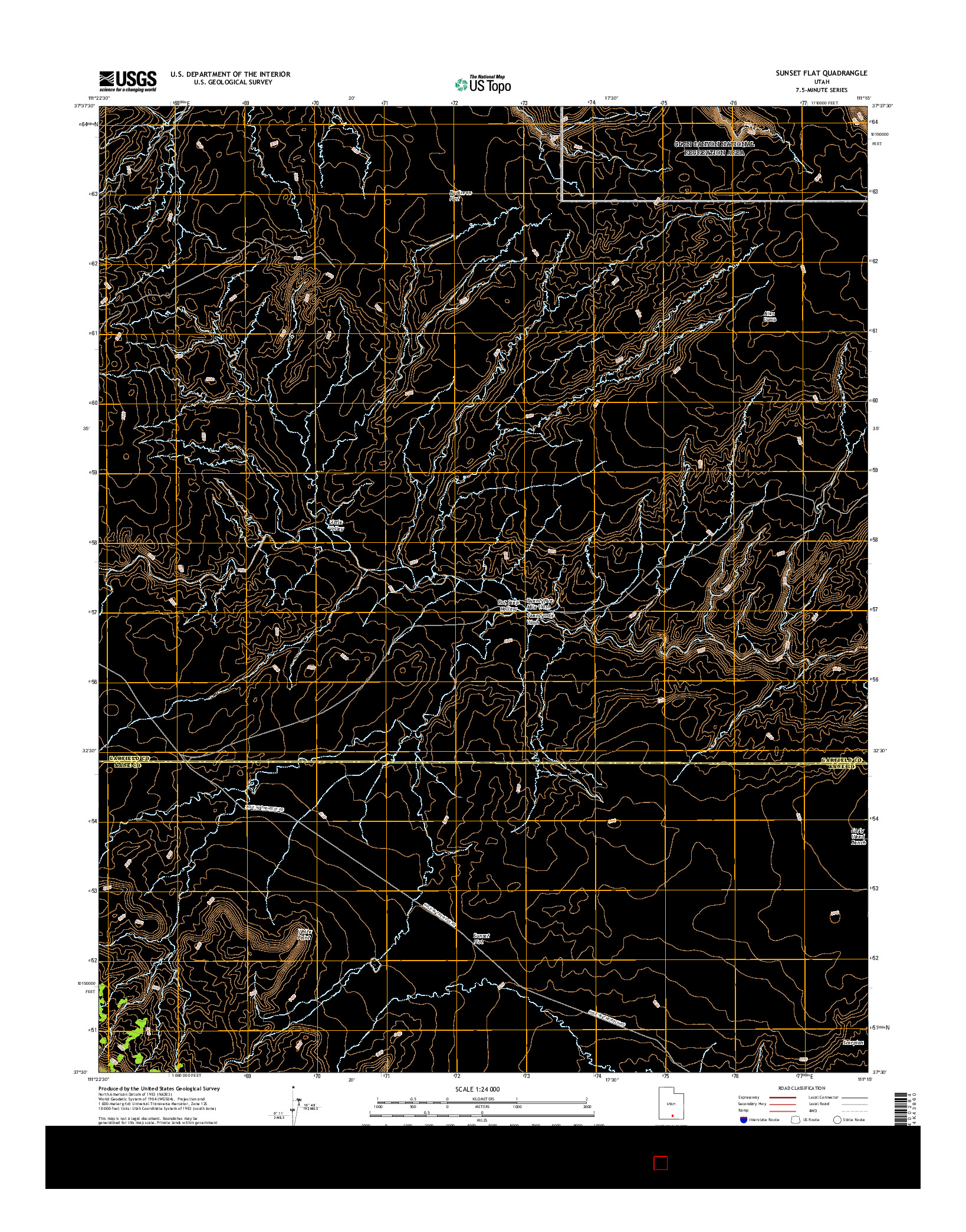 USGS US TOPO 7.5-MINUTE MAP FOR SUNSET FLAT, UT 2017