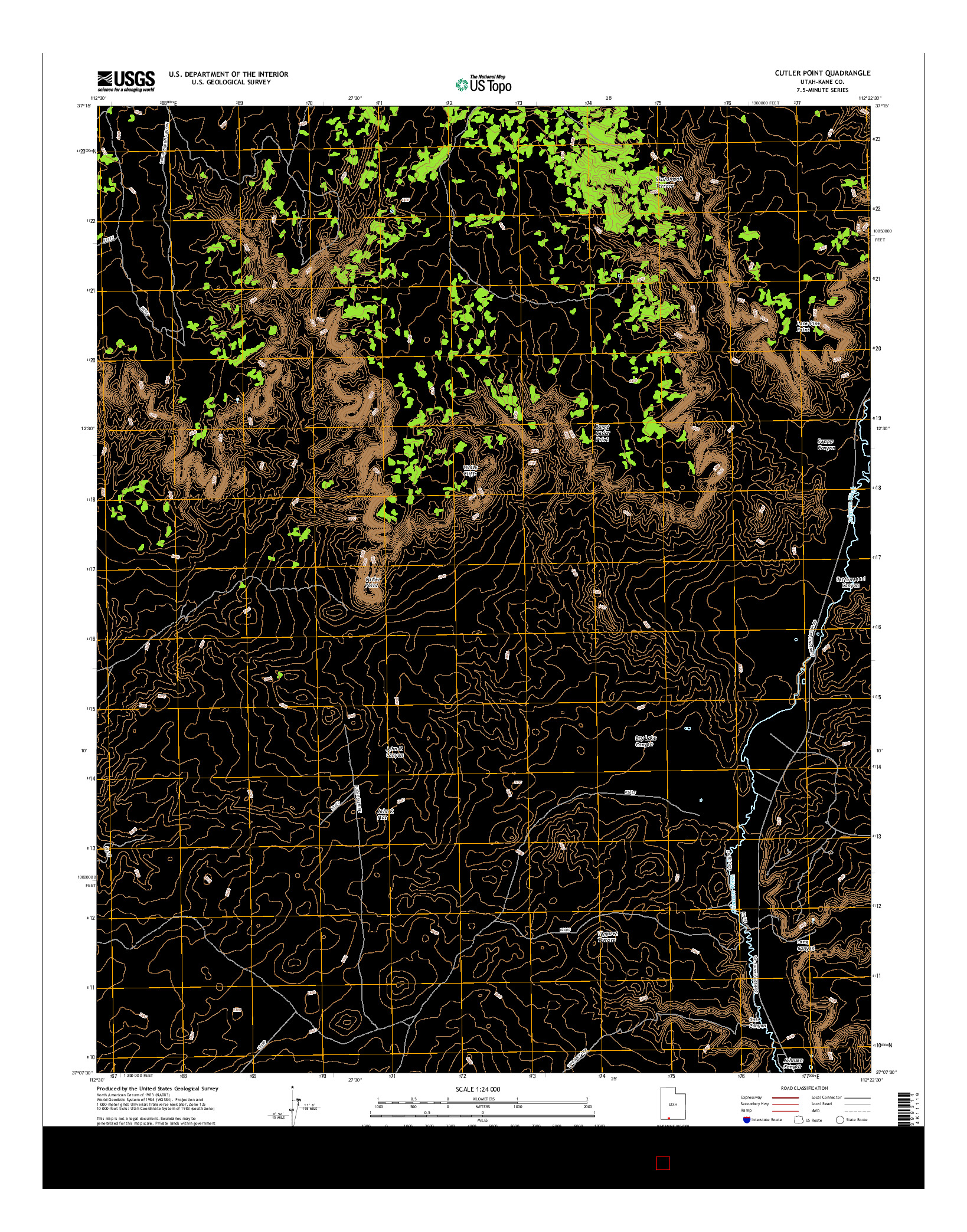 USGS US TOPO 7.5-MINUTE MAP FOR CUTLER POINT, UT 2017