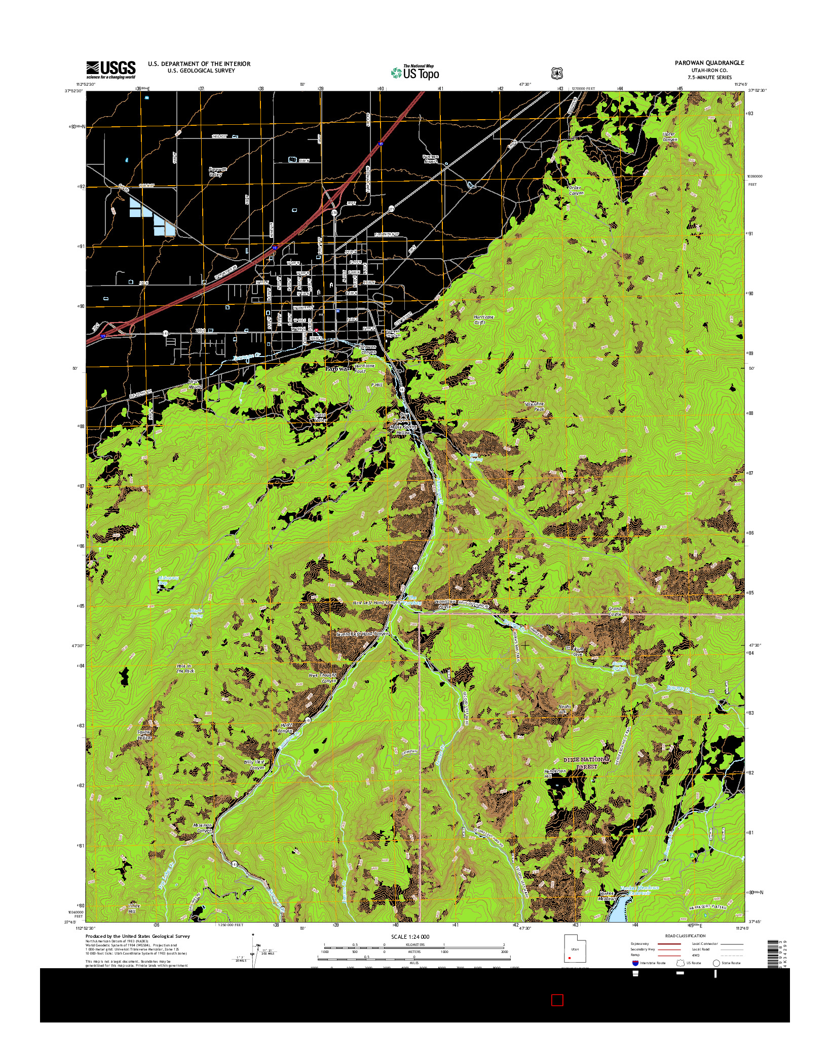USGS US TOPO 7.5-MINUTE MAP FOR PAROWAN, UT 2017