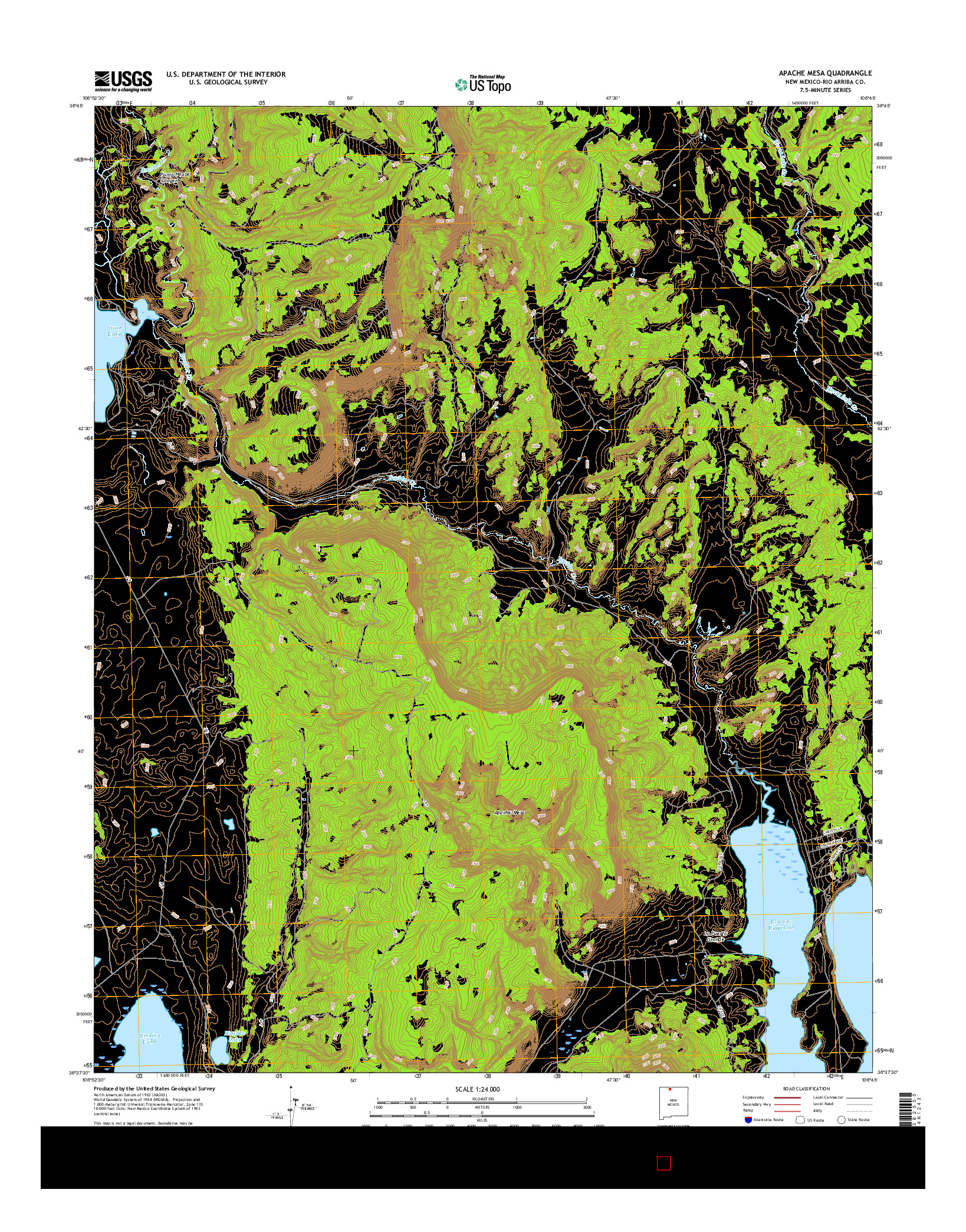 USGS US TOPO 7.5-MINUTE MAP FOR APACHE MESA, NM 2017