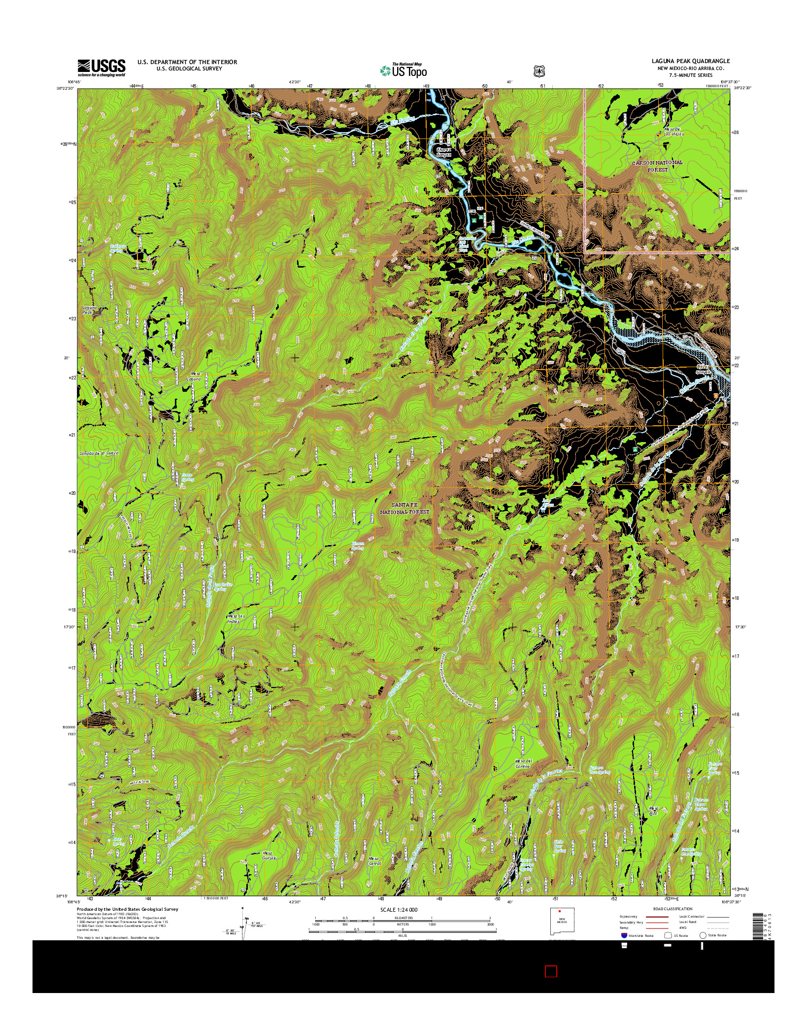 USGS US TOPO 7.5-MINUTE MAP FOR LAGUNA PEAK, NM 2017