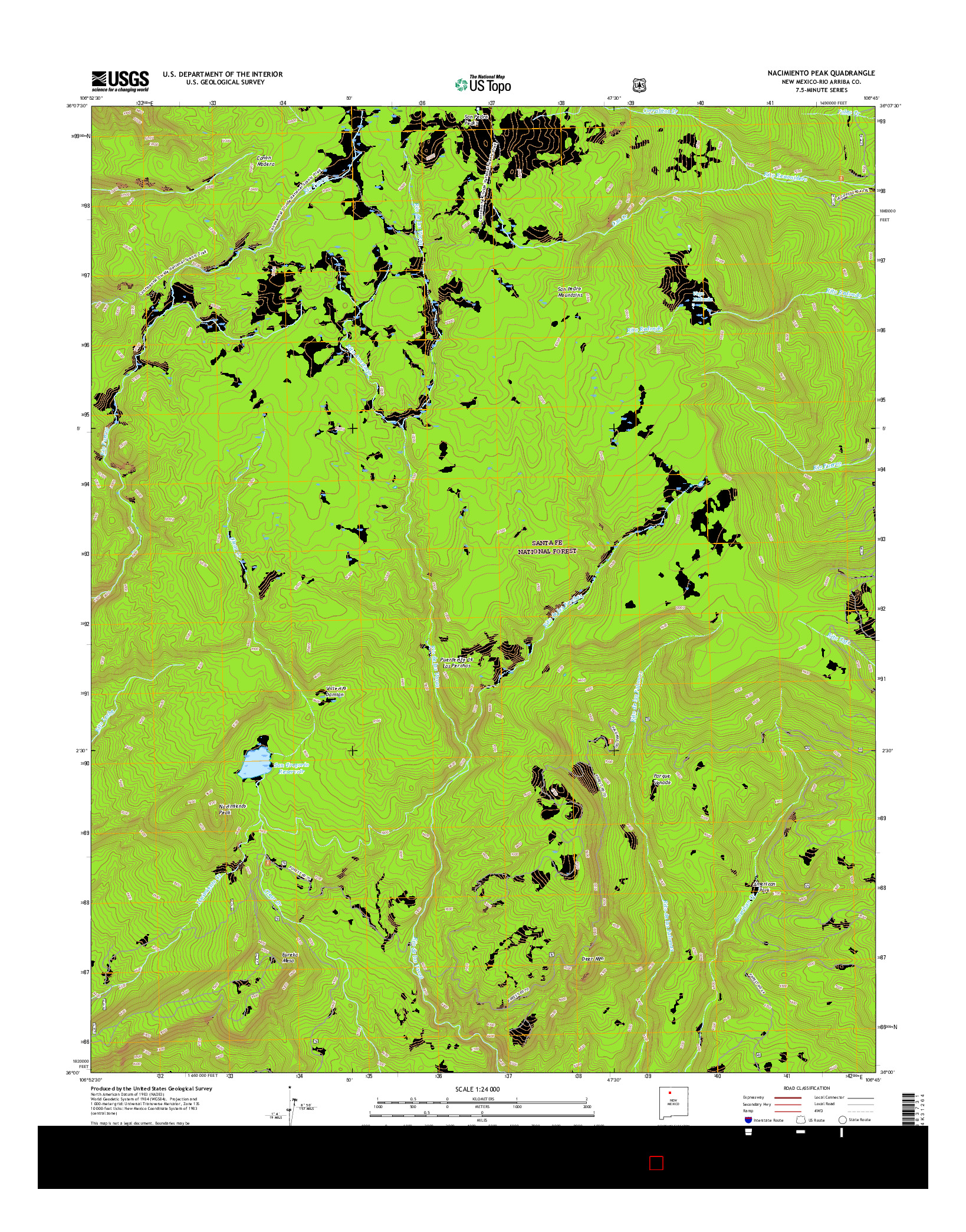 USGS US TOPO 7.5-MINUTE MAP FOR NACIMIENTO PEAK, NM 2017