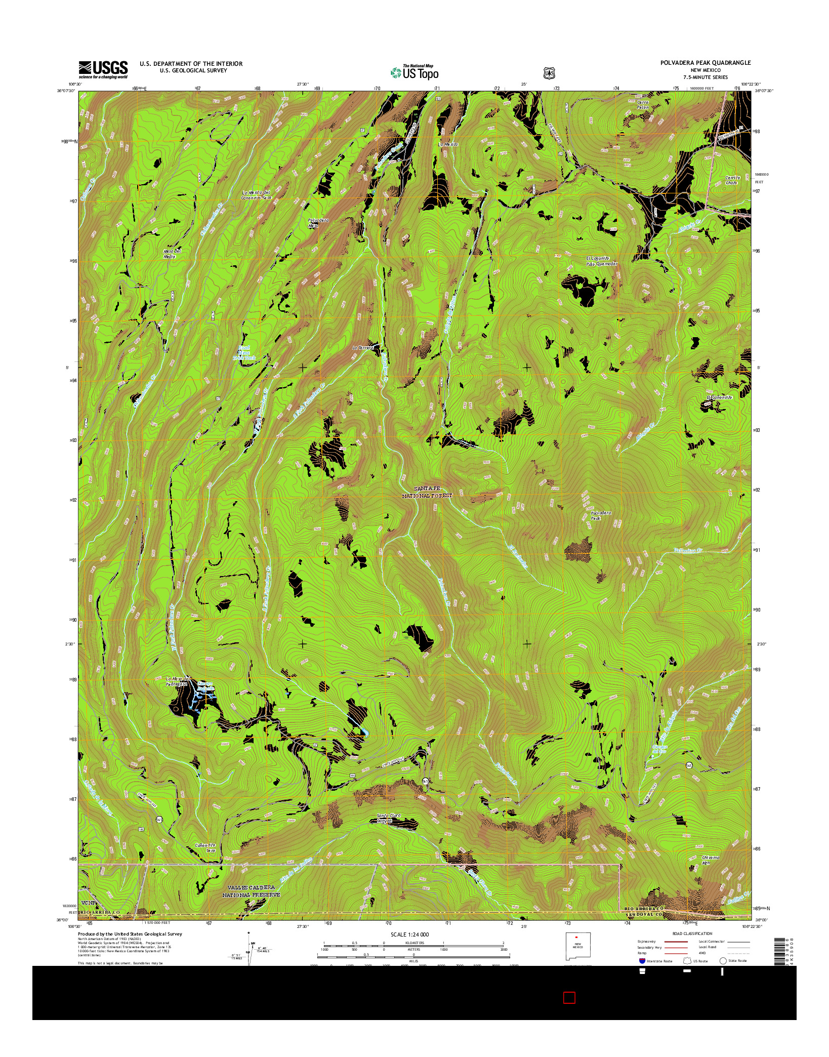 USGS US TOPO 7.5-MINUTE MAP FOR POLVADERA PEAK, NM 2017