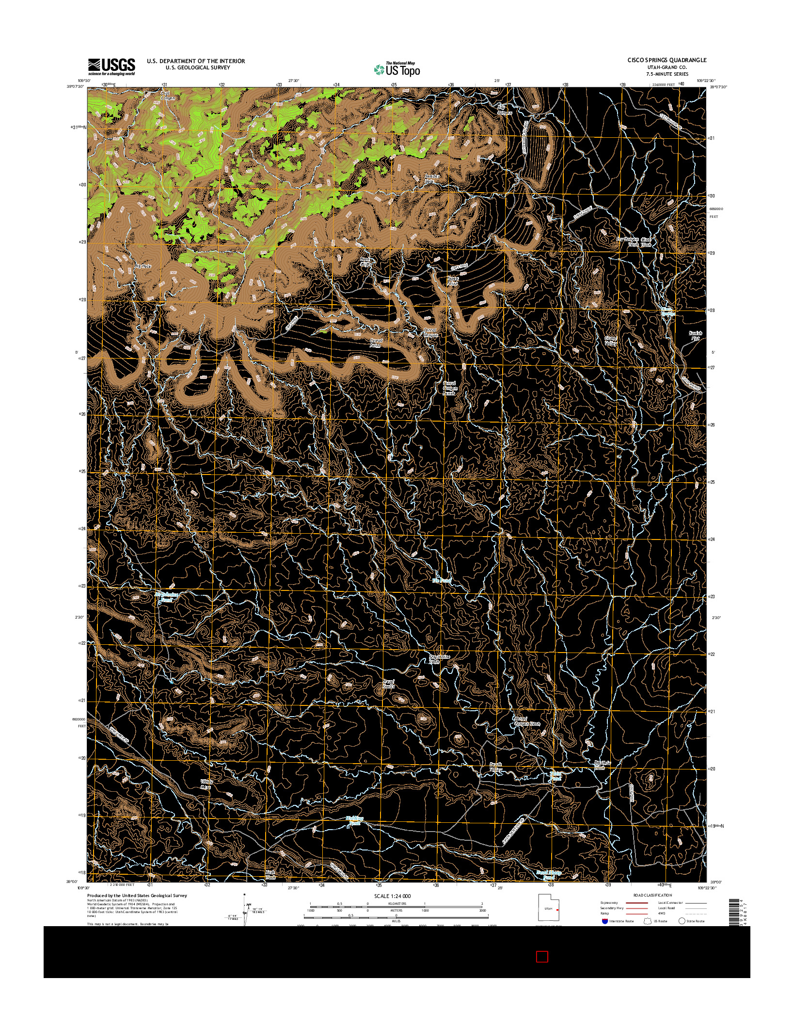 USGS US TOPO 7.5-MINUTE MAP FOR CISCO SPRINGS, UT 2017