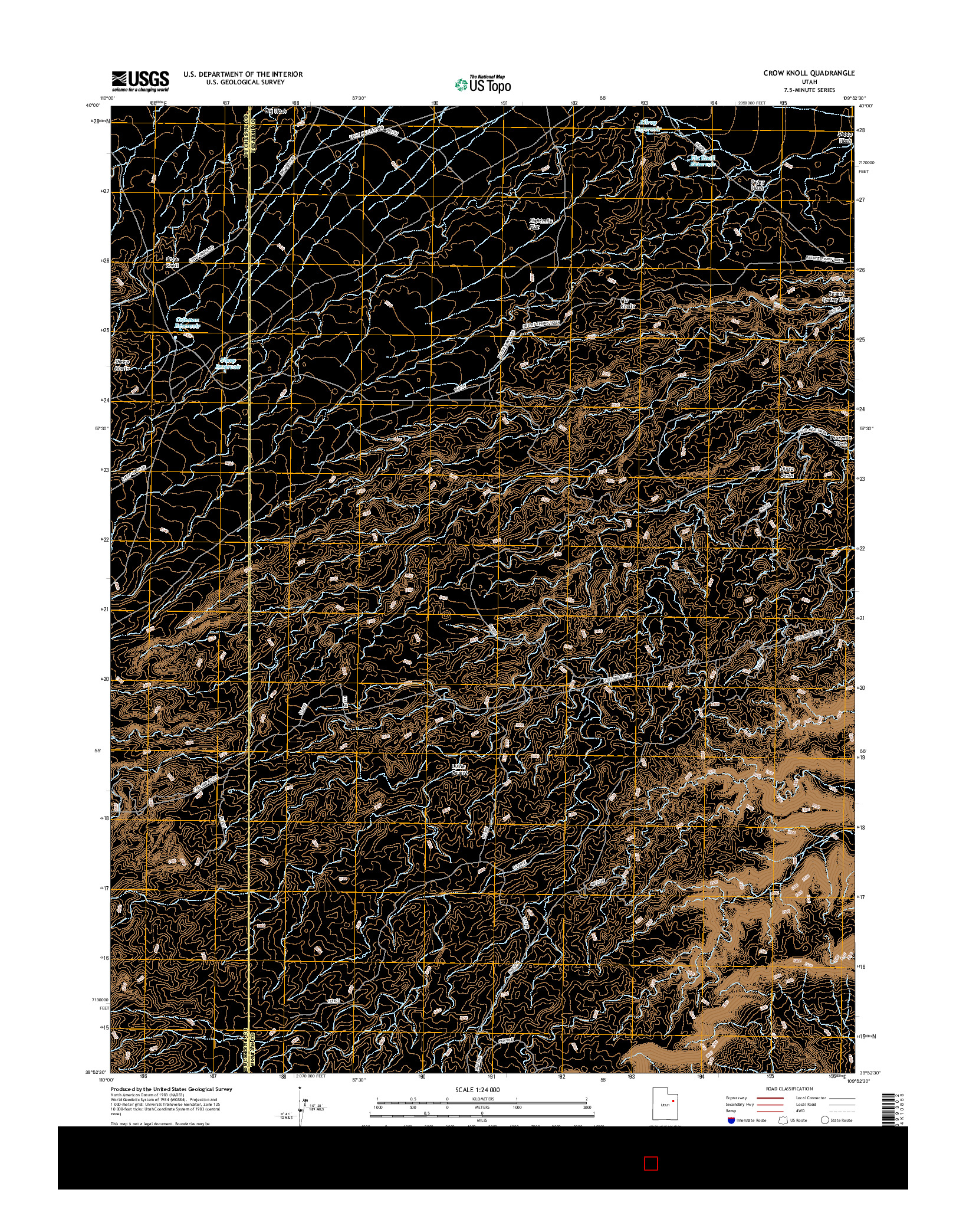 USGS US TOPO 7.5-MINUTE MAP FOR CROW KNOLL, UT 2017