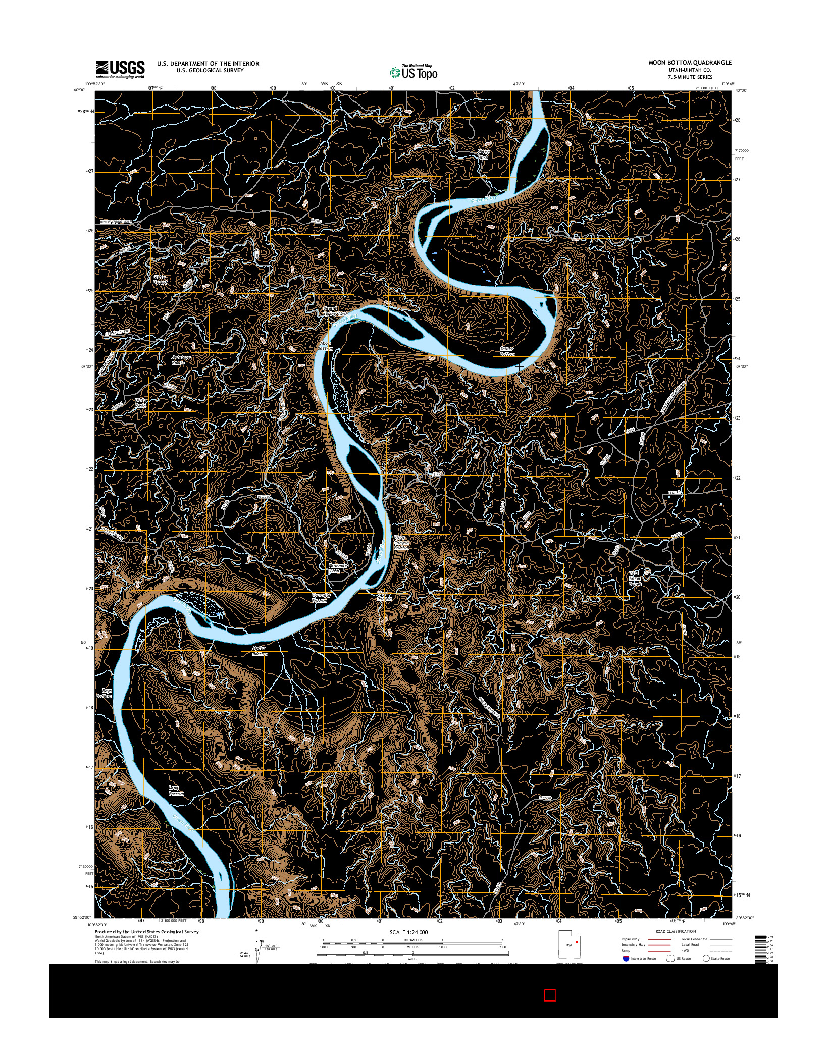 USGS US TOPO 7.5-MINUTE MAP FOR MOON BOTTOM, UT 2017