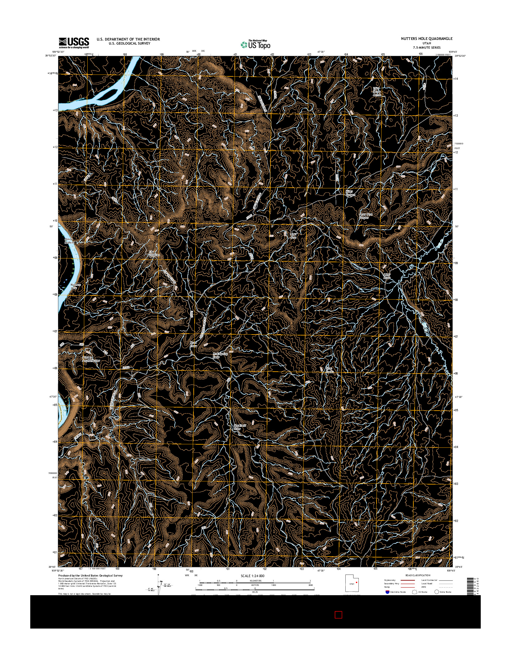 USGS US TOPO 7.5-MINUTE MAP FOR NUTTERS HOLE, UT 2017