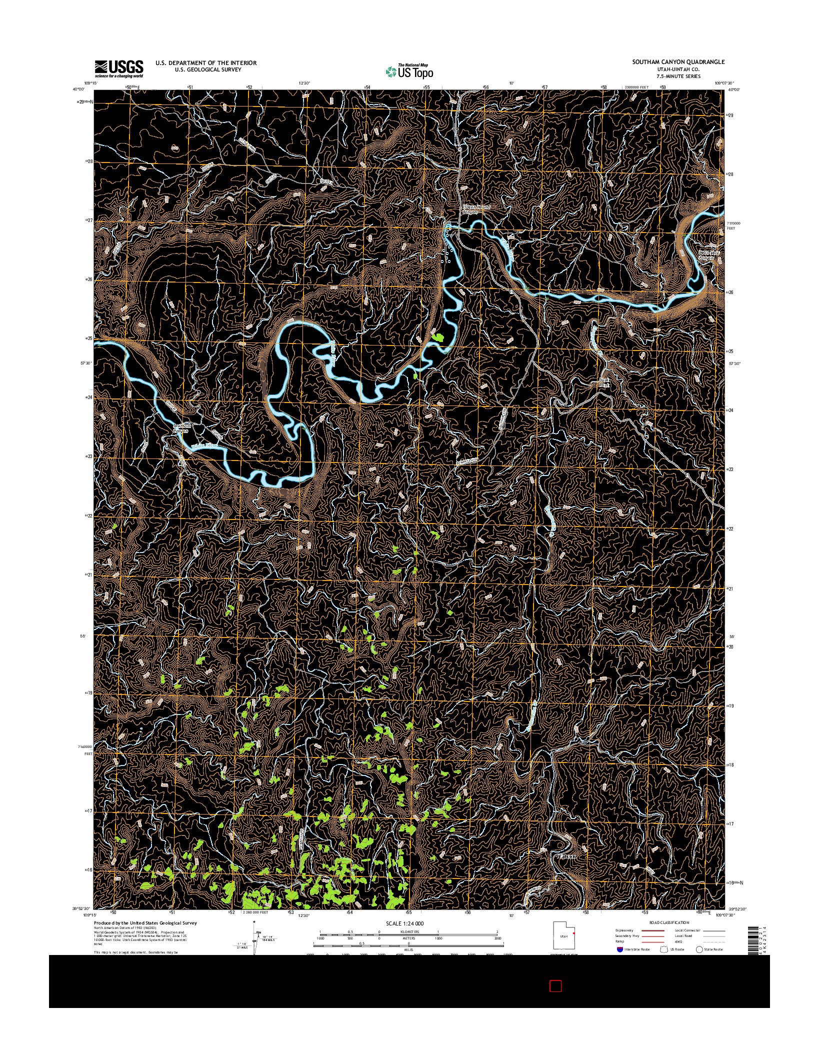 USGS US TOPO 7.5-MINUTE MAP FOR SOUTHAM CANYON, UT 2017