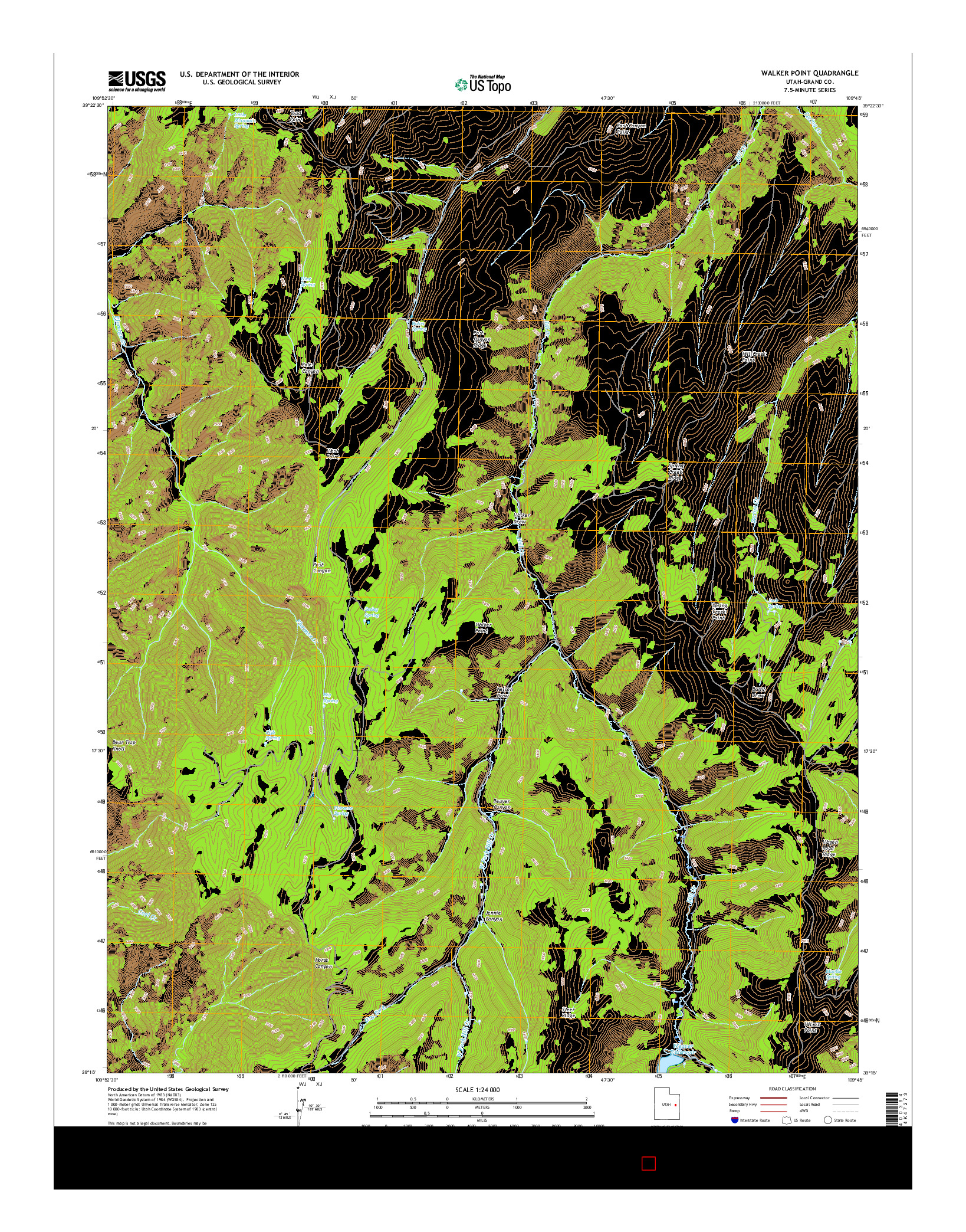 USGS US TOPO 7.5-MINUTE MAP FOR WALKER POINT, UT 2017