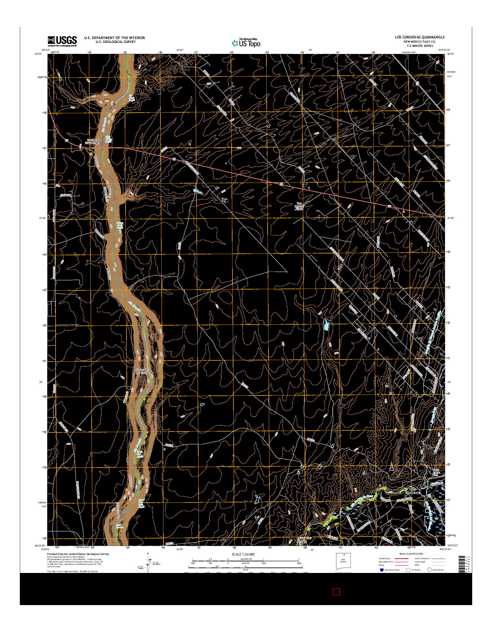 USGS US TOPO 7.5-MINUTE MAP FOR LOS CORDOVAS, NM 2017