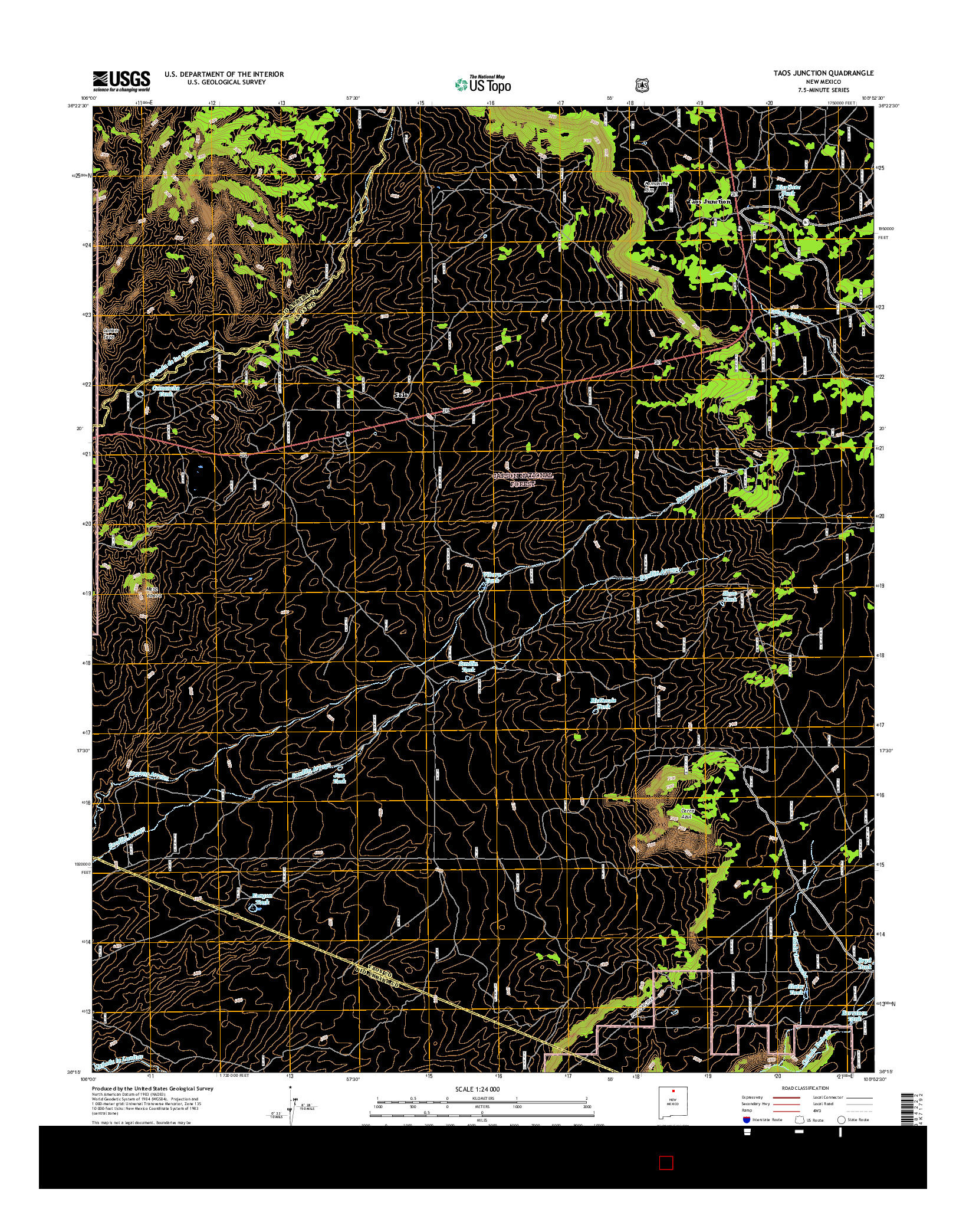 USGS US TOPO 7.5-MINUTE MAP FOR TAOS JUNCTION, NM 2017