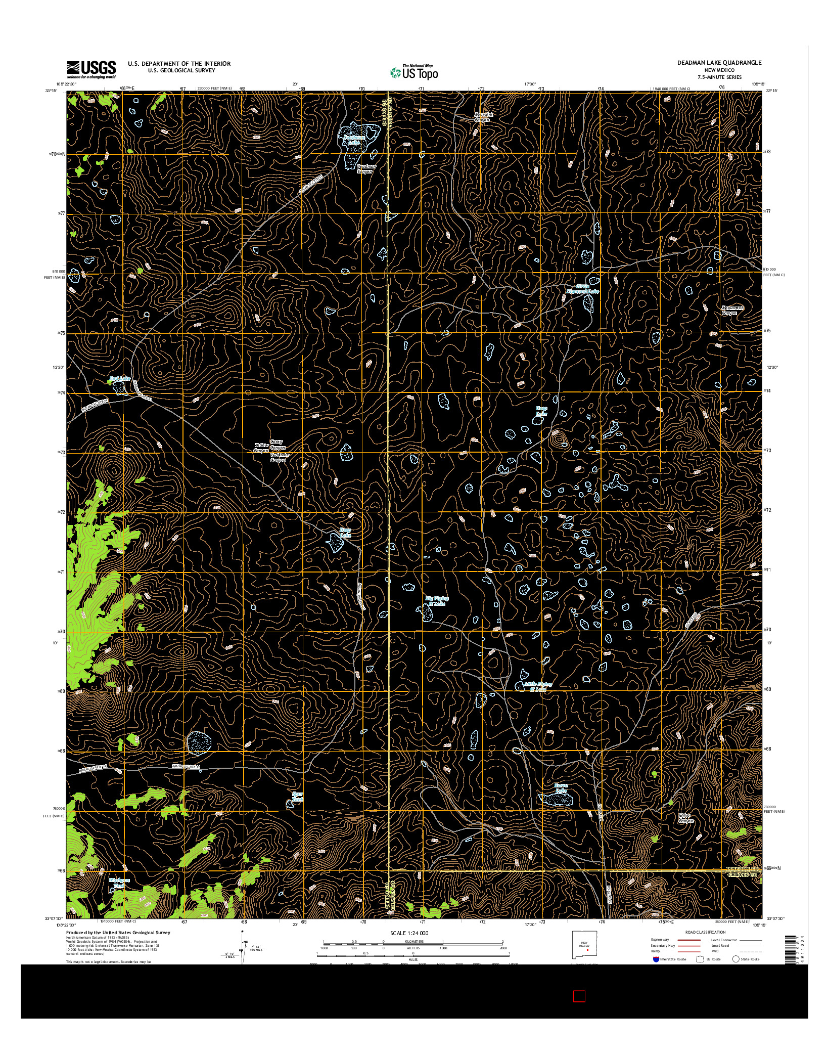 USGS US TOPO 7.5-MINUTE MAP FOR DEADMAN LAKE, NM 2017