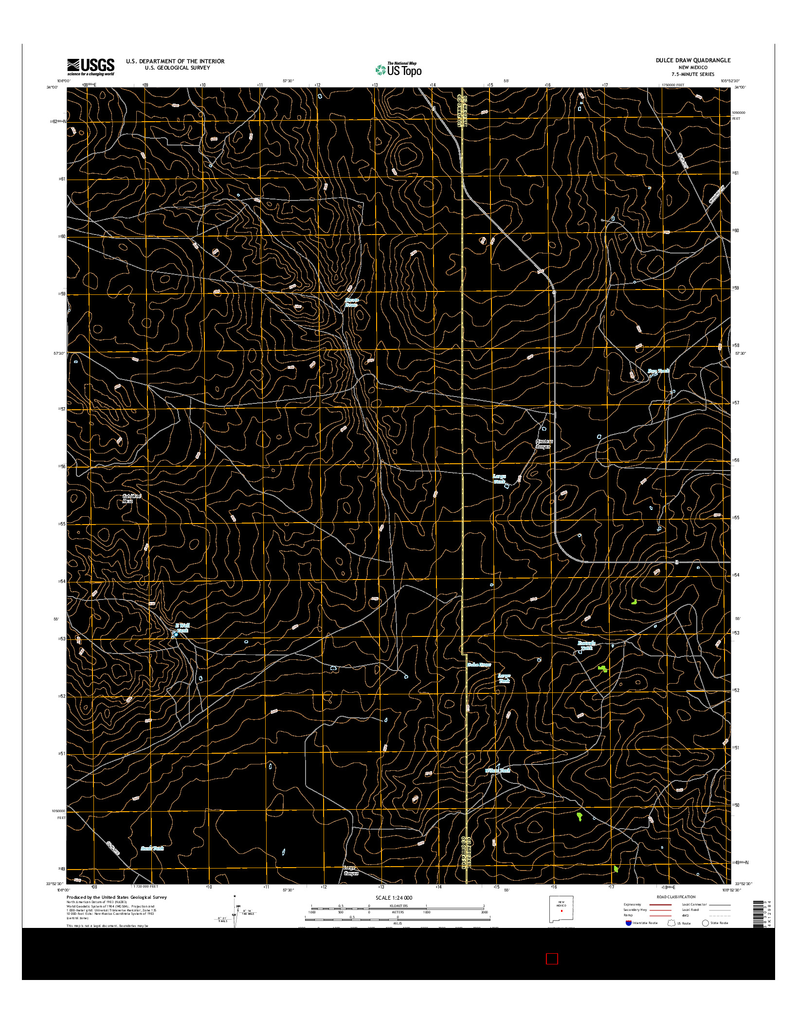 USGS US TOPO 7.5-MINUTE MAP FOR DULCE DRAW, NM 2017