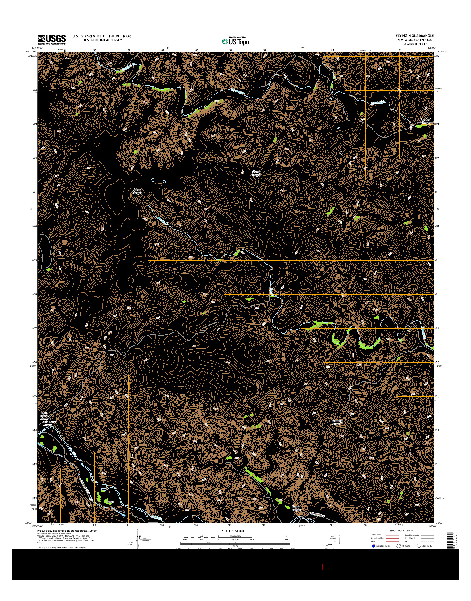 USGS US TOPO 7.5-MINUTE MAP FOR FLYING H, NM 2017