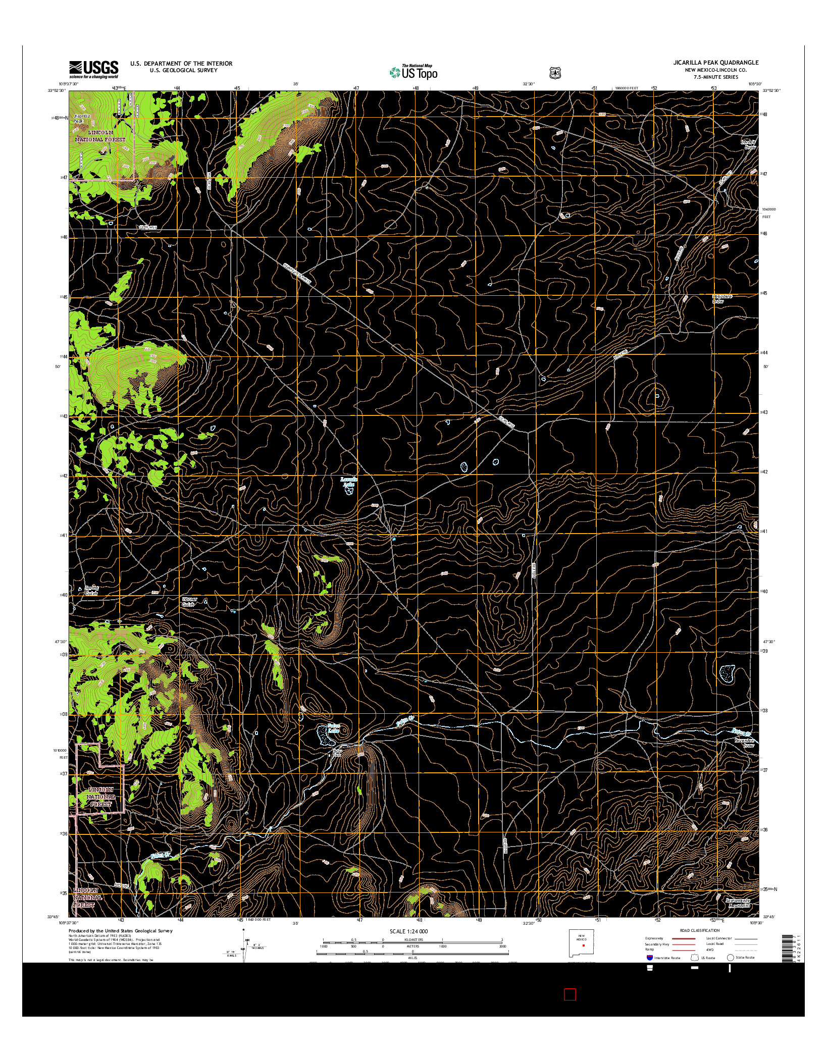 USGS US TOPO 7.5-MINUTE MAP FOR JICARILLA PEAK, NM 2017