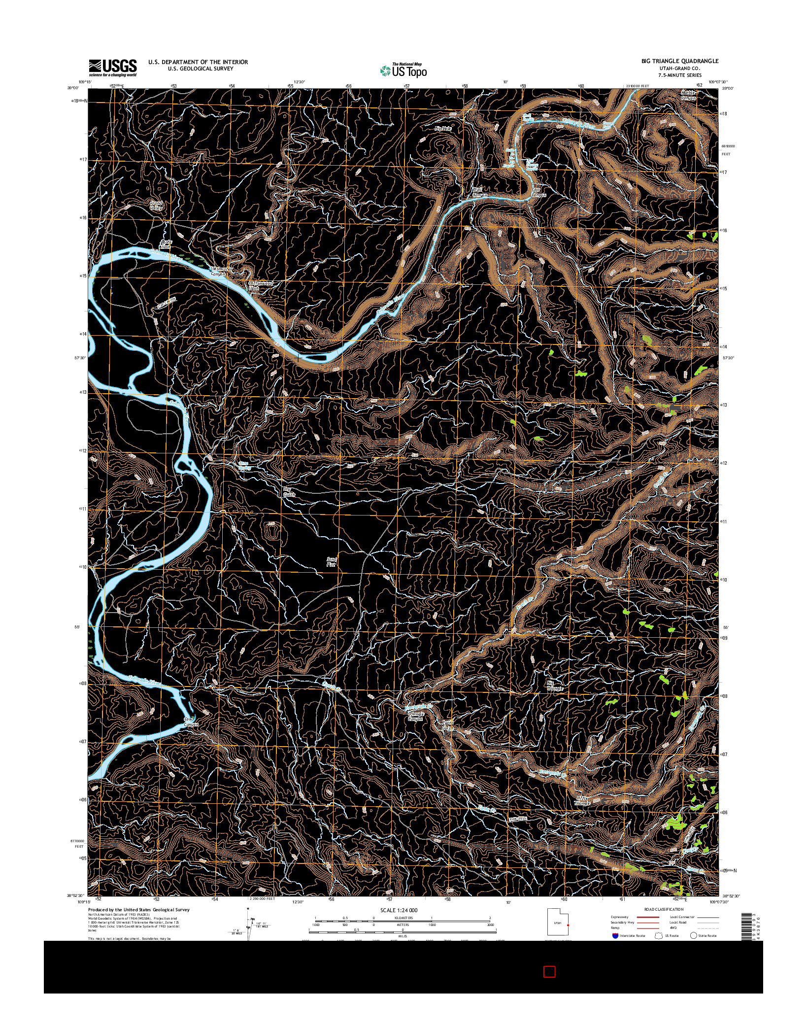 USGS US TOPO 7.5-MINUTE MAP FOR BIG TRIANGLE, UT 2017