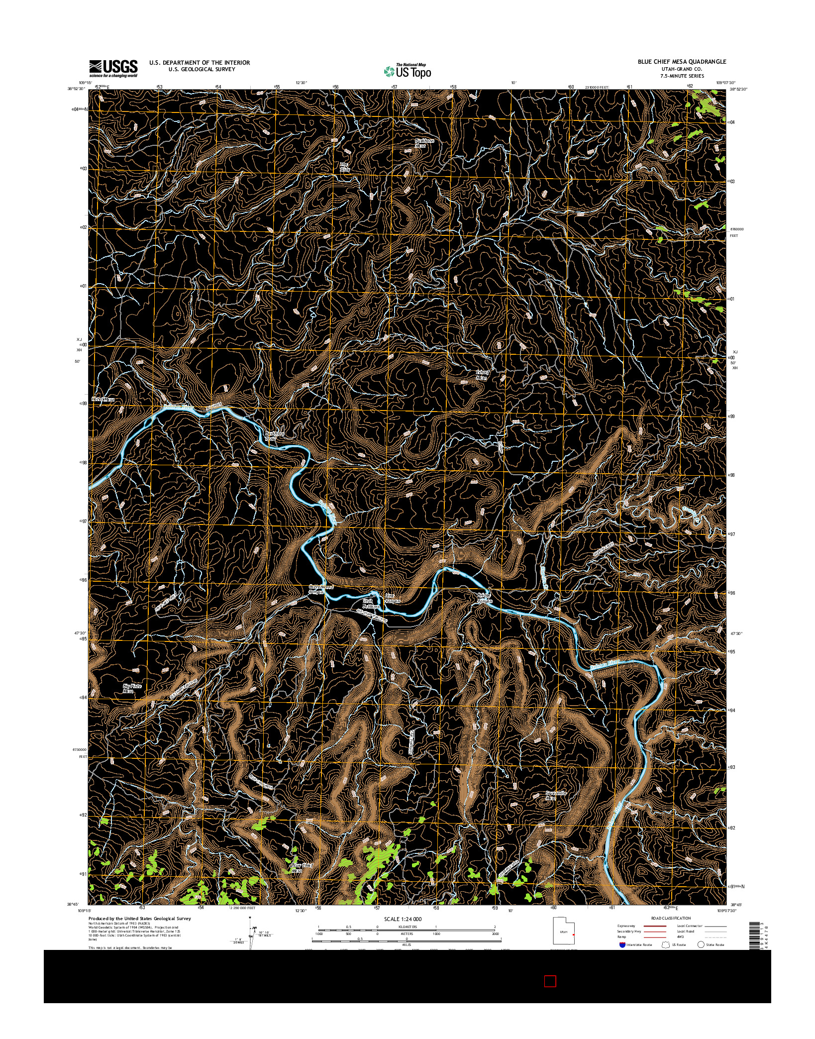 USGS US TOPO 7.5-MINUTE MAP FOR BLUE CHIEF MESA, UT 2017