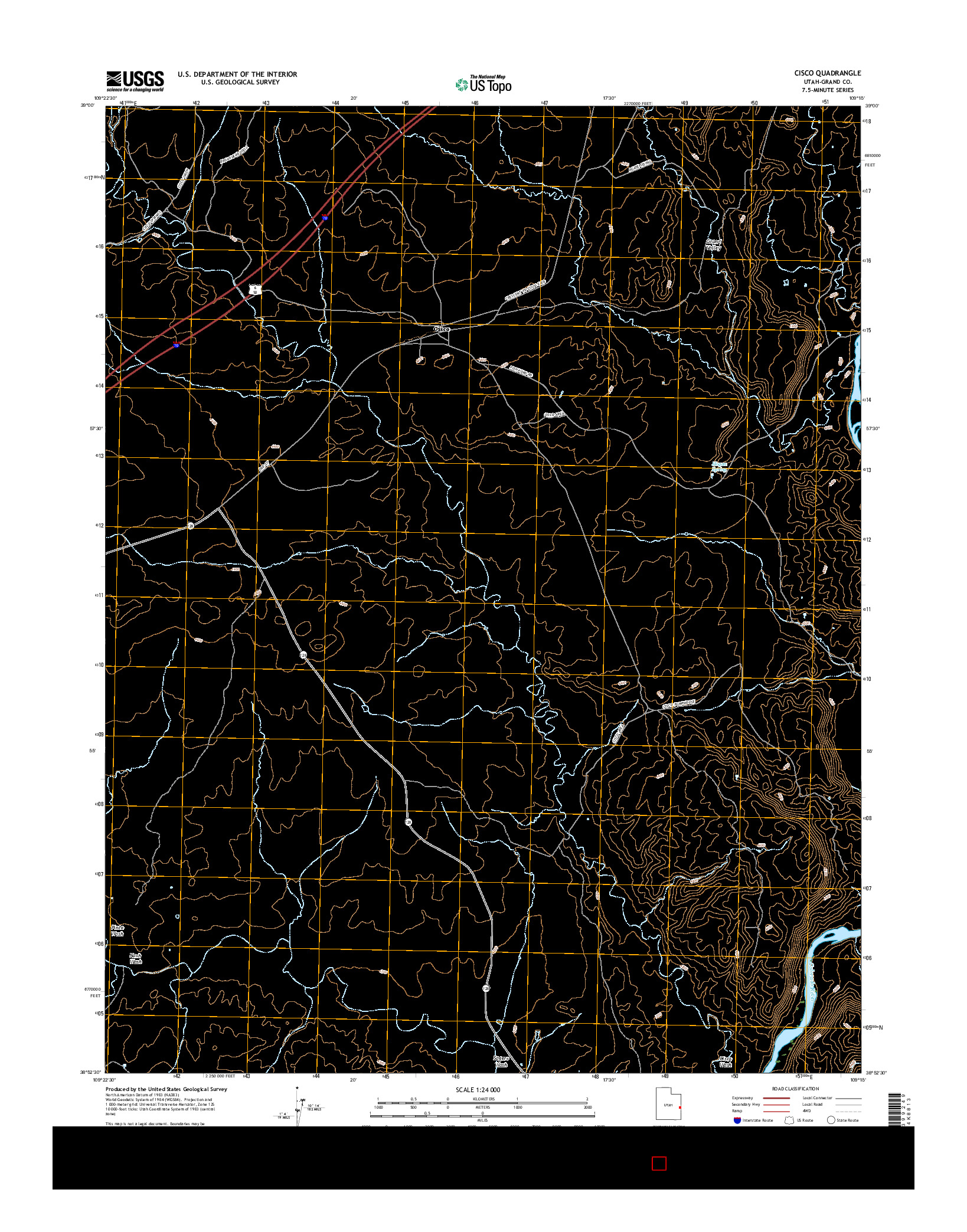 USGS US TOPO 7.5-MINUTE MAP FOR CISCO, UT 2017