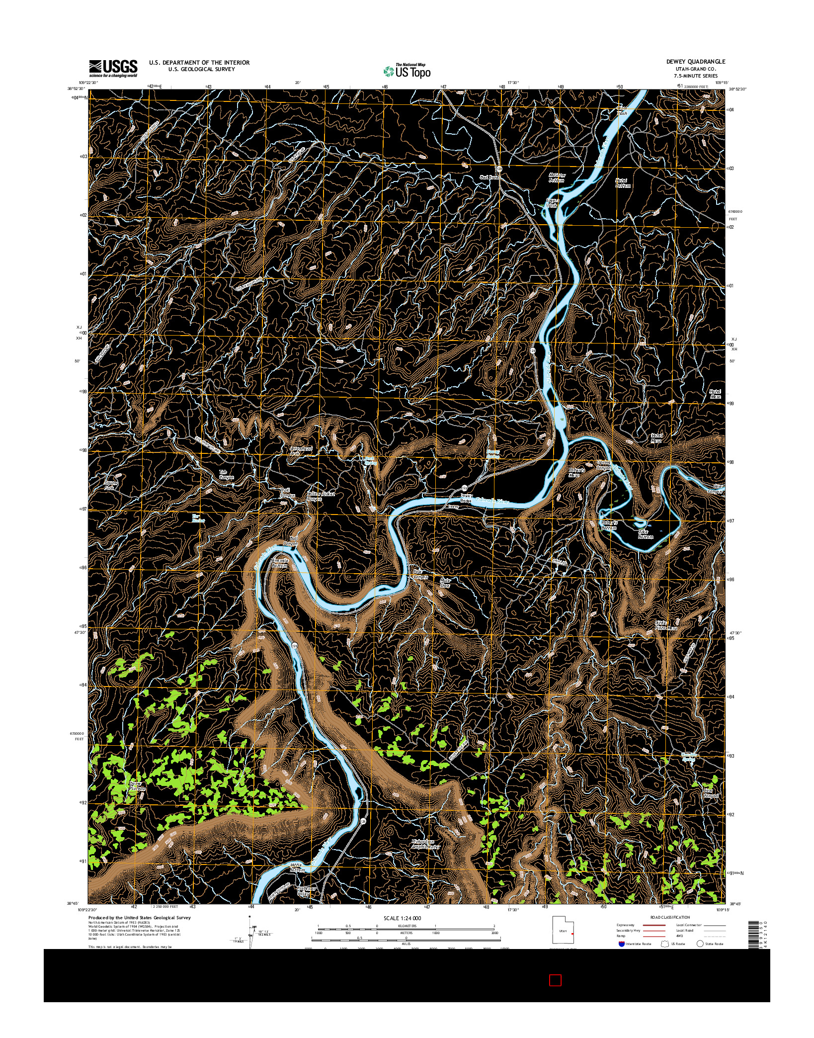 USGS US TOPO 7.5-MINUTE MAP FOR DEWEY, UT 2017