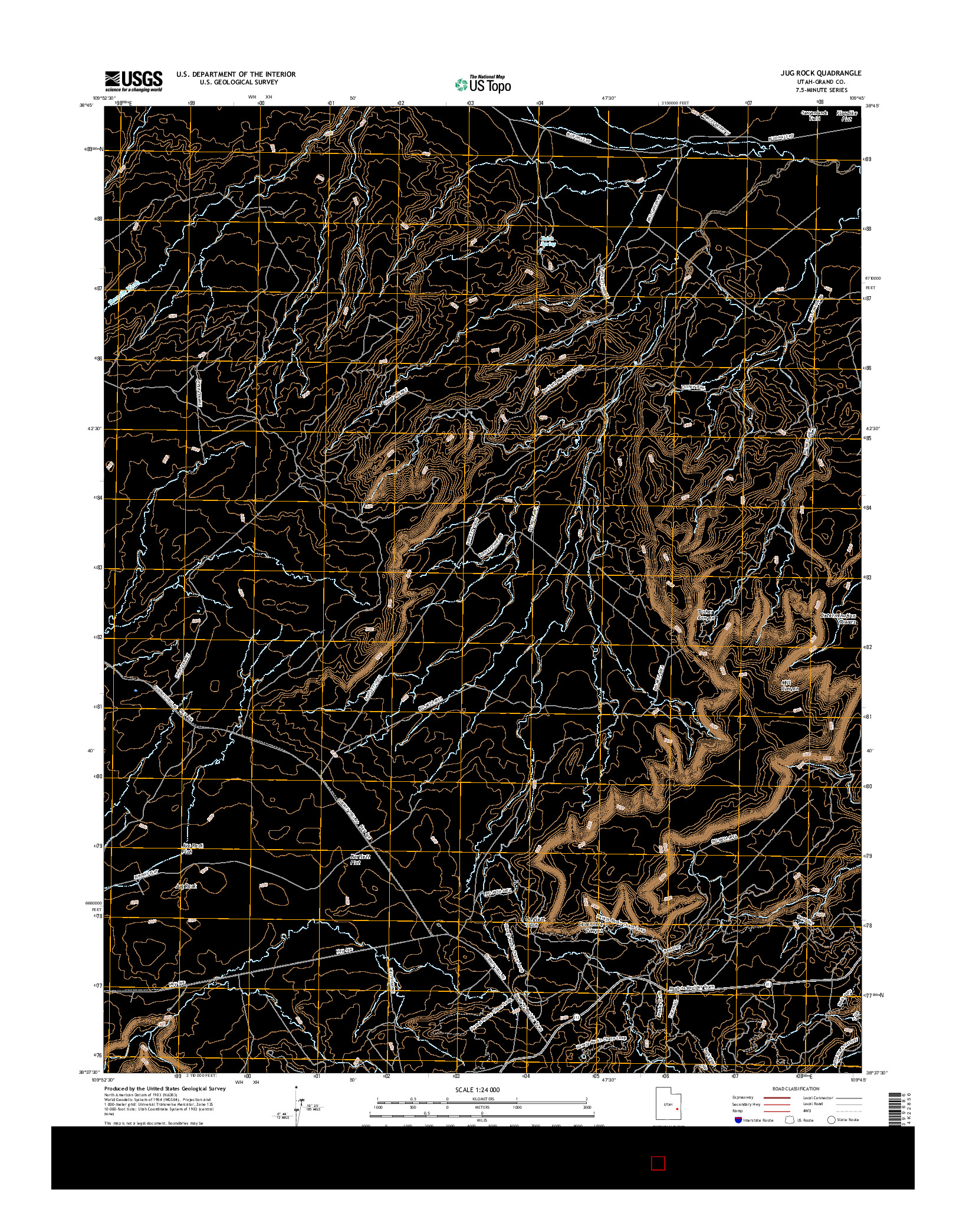 USGS US TOPO 7.5-MINUTE MAP FOR JUG ROCK, UT 2017