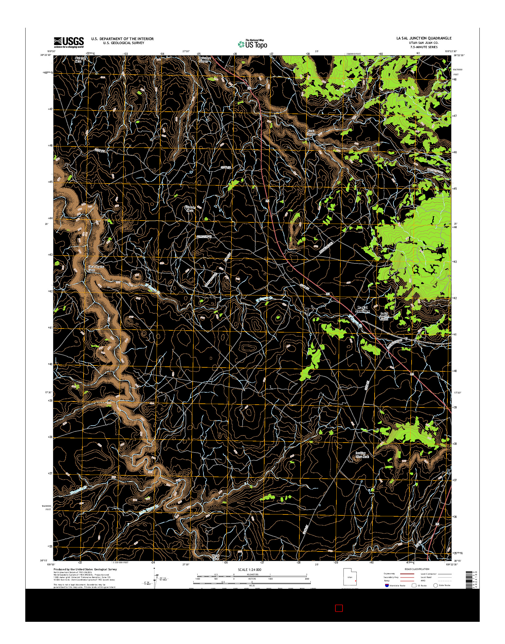 USGS US TOPO 7.5-MINUTE MAP FOR LA SAL JUNCTION, UT 2017