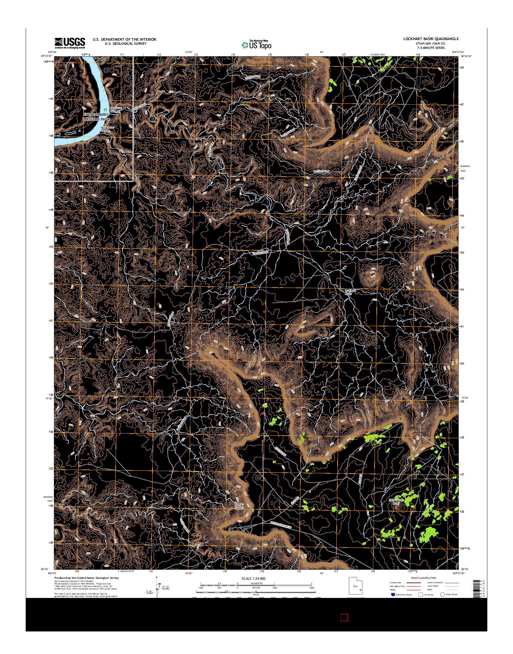 USGS US TOPO 7.5-MINUTE MAP FOR LOCKHART BASIN, UT 2017