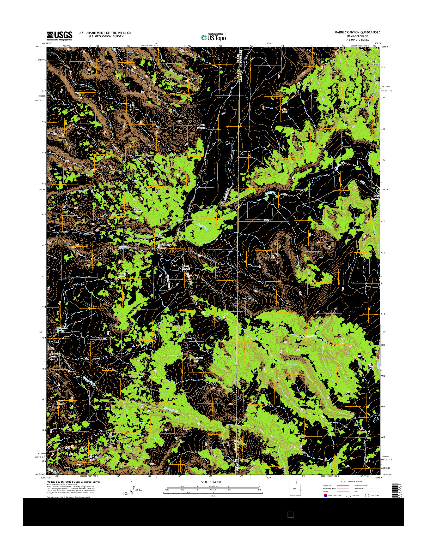 USGS US TOPO 7.5-MINUTE MAP FOR MARBLE CANYON, UT-CO 2017