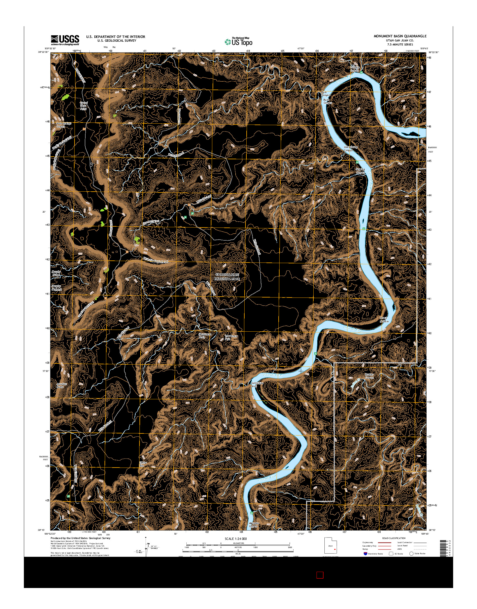 USGS US TOPO 7.5-MINUTE MAP FOR MONUMENT BASIN, UT 2017