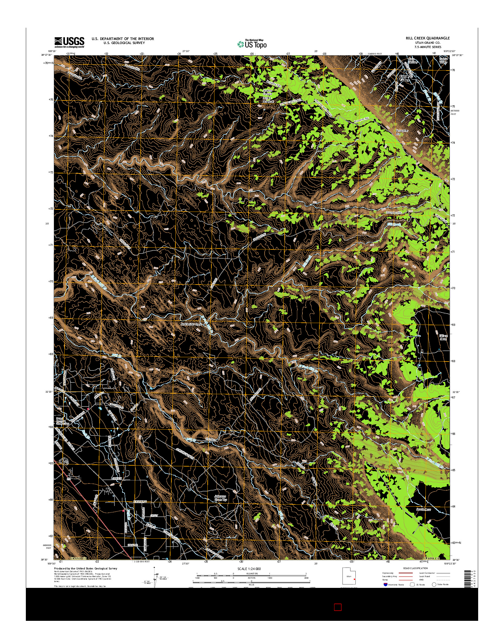 USGS US TOPO 7.5-MINUTE MAP FOR RILL CREEK, UT 2017