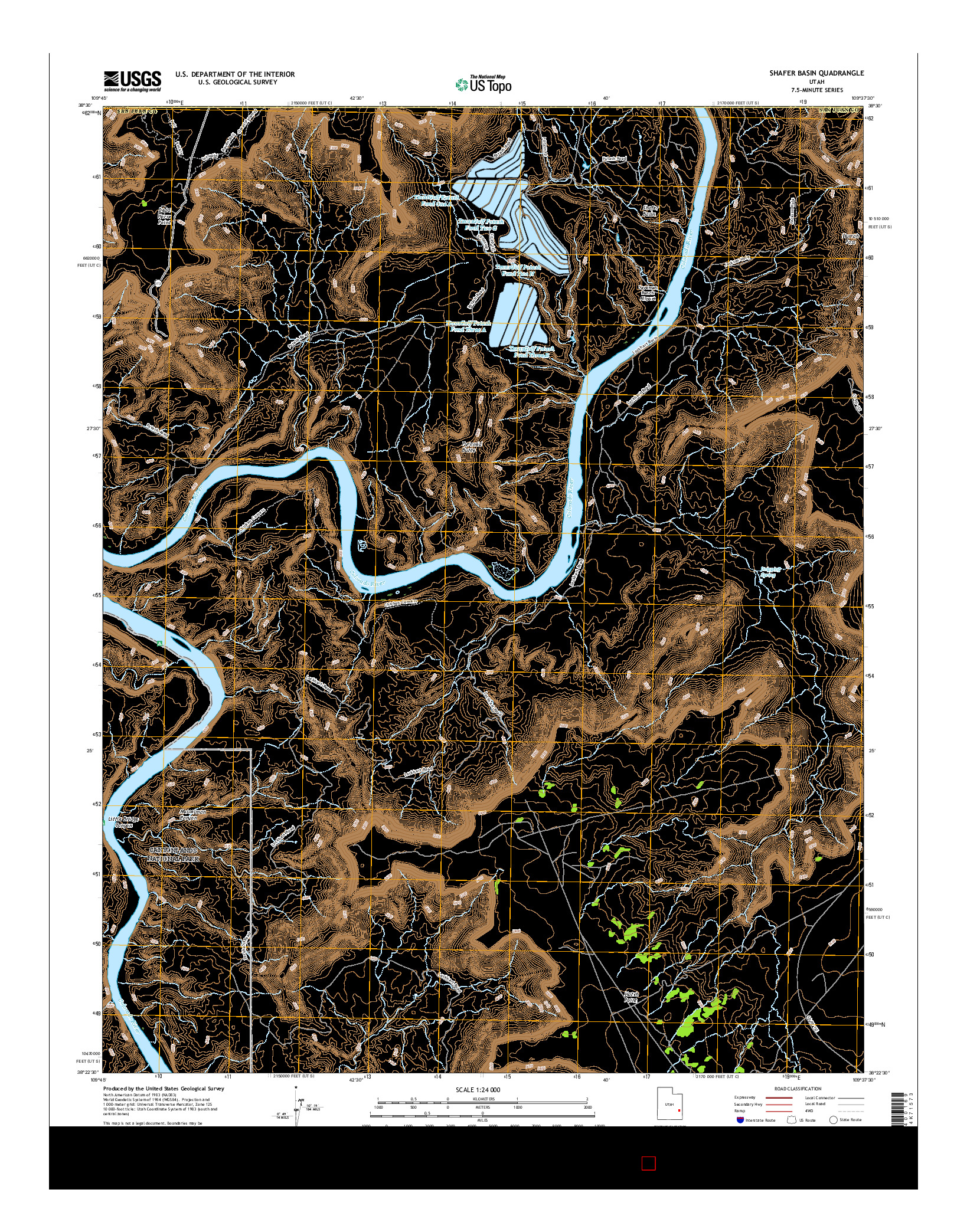 USGS US TOPO 7.5-MINUTE MAP FOR SHAFER BASIN, UT 2017