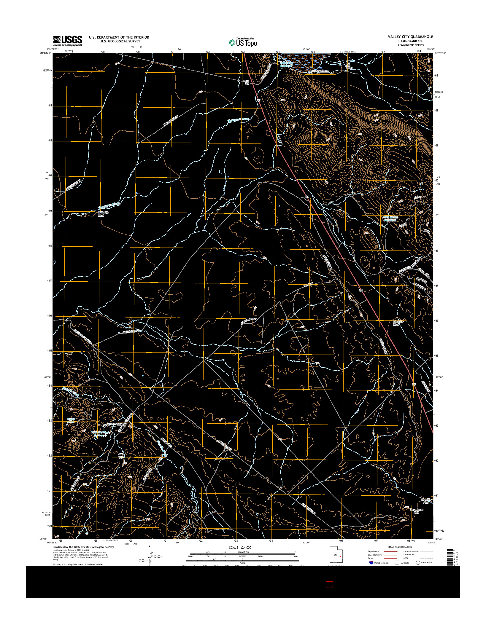 USGS US TOPO 7.5-MINUTE MAP FOR VALLEY CITY, UT 2017