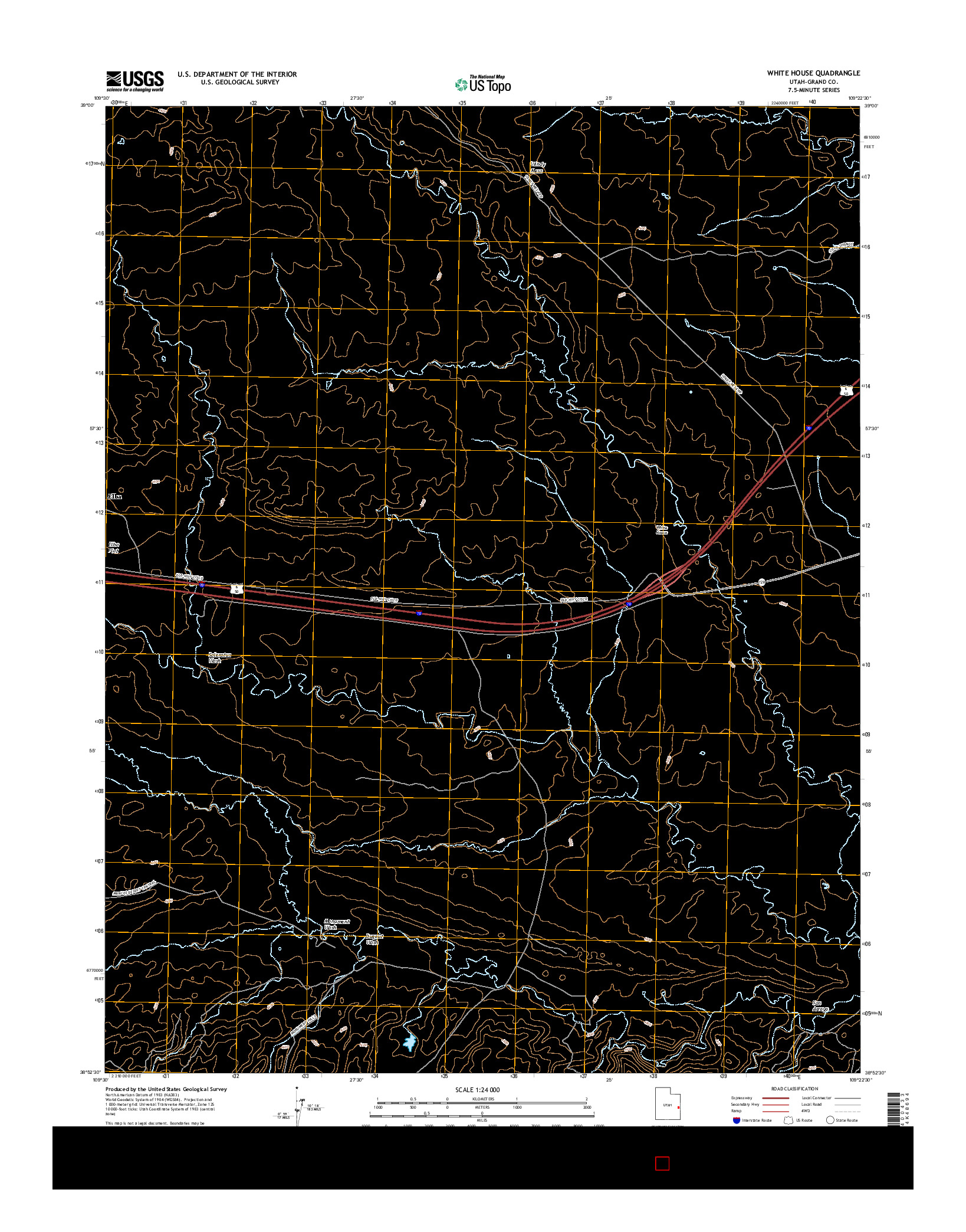 USGS US TOPO 7.5-MINUTE MAP FOR WHITE HOUSE, UT 2017