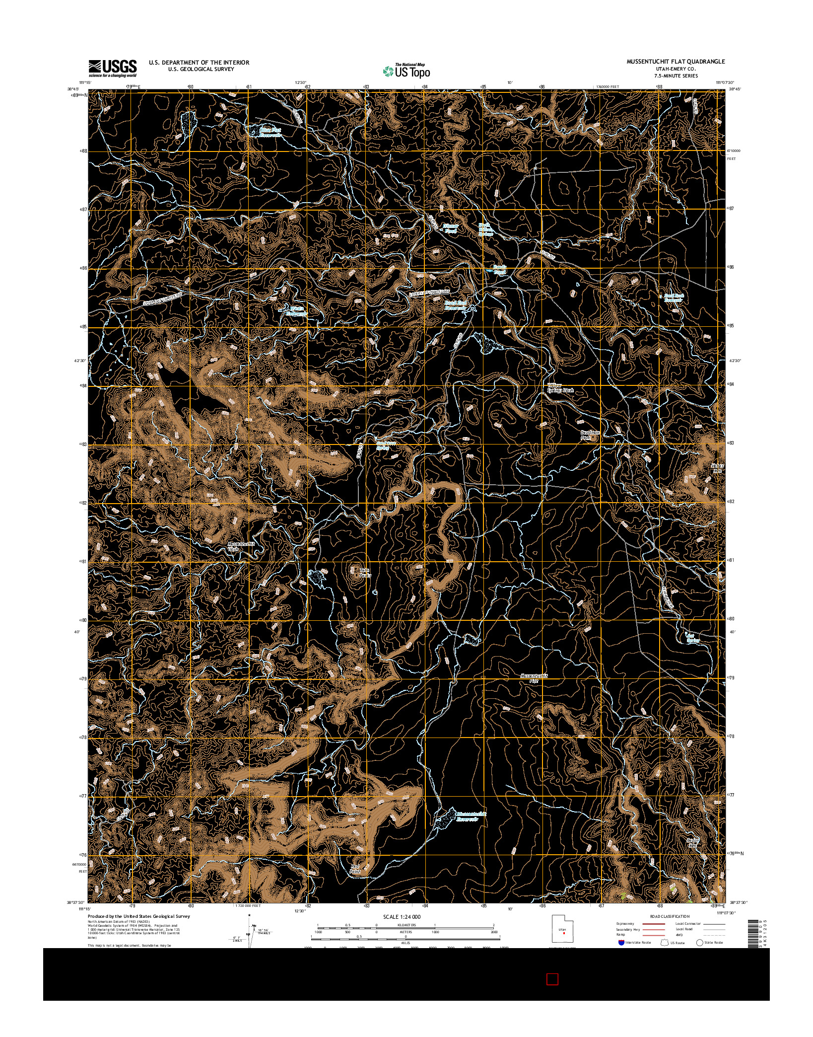 USGS US TOPO 7.5-MINUTE MAP FOR MUSSENTUCHIT FLAT, UT 2017