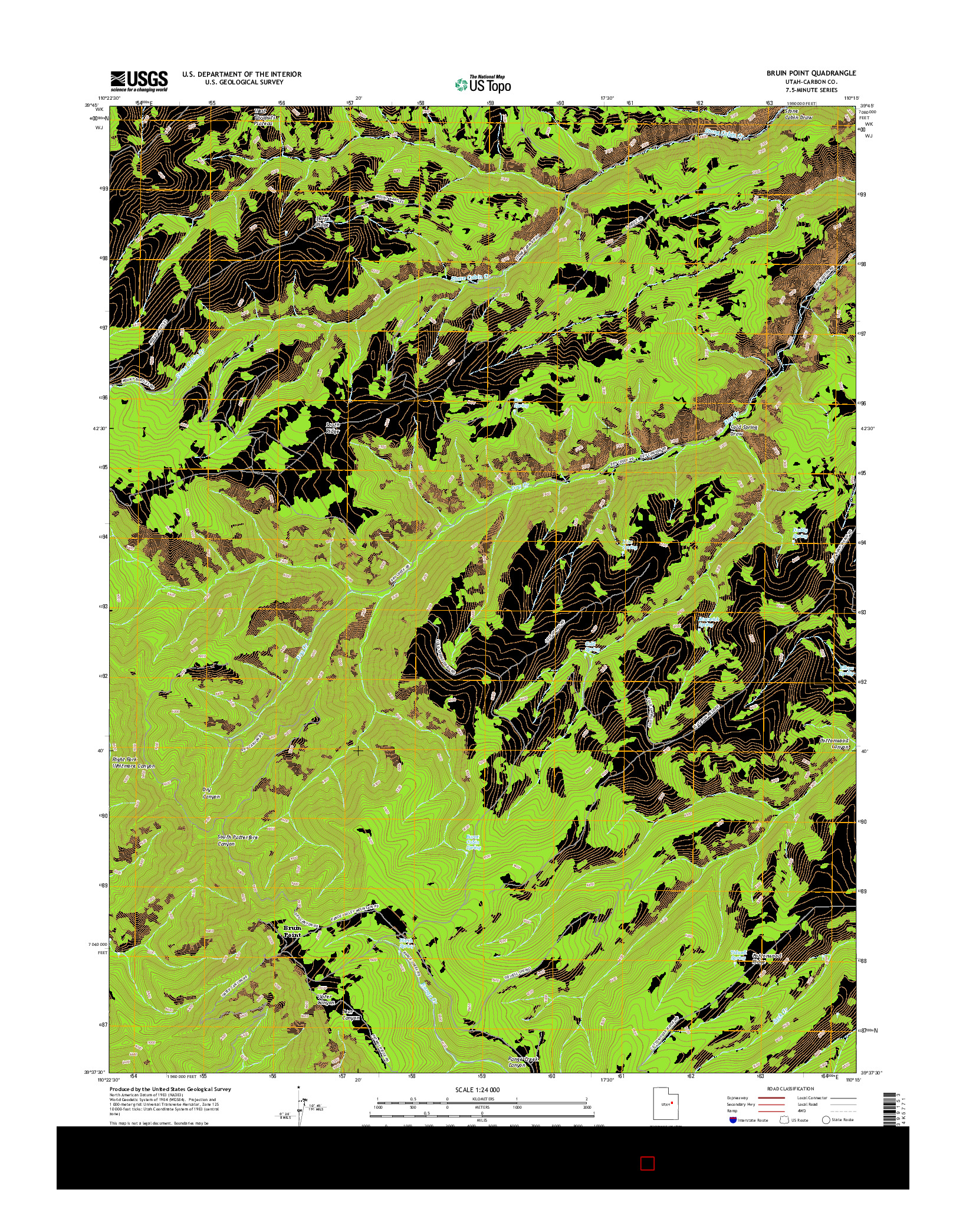 USGS US TOPO 7.5-MINUTE MAP FOR BRUIN POINT, UT 2017