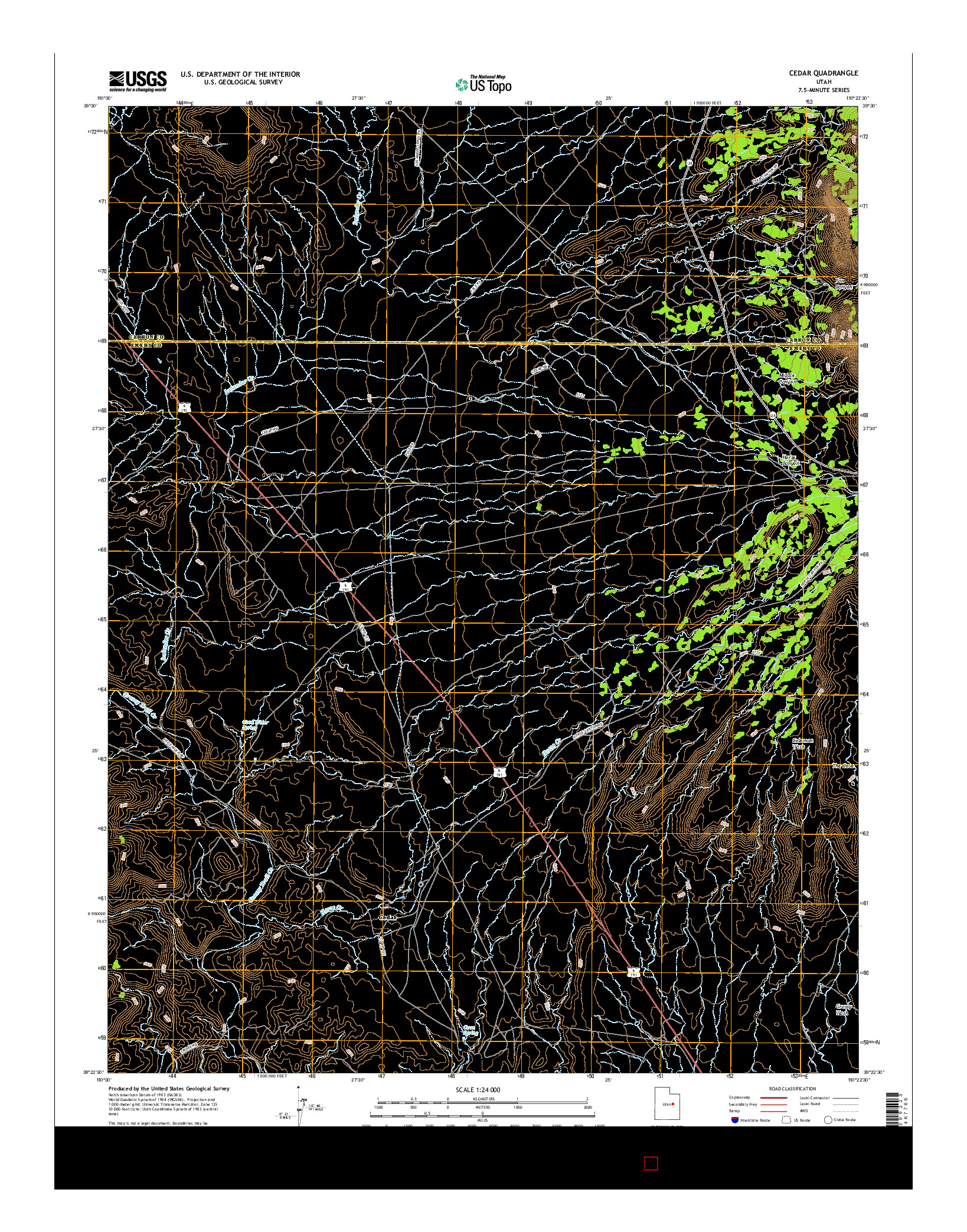 USGS US TOPO 7.5-MINUTE MAP FOR CEDAR, UT 2017