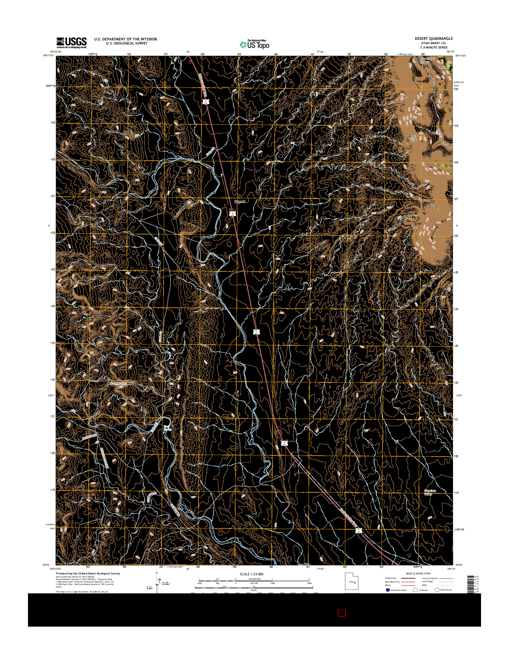 USGS US TOPO 7.5-MINUTE MAP FOR DESERT, UT 2017